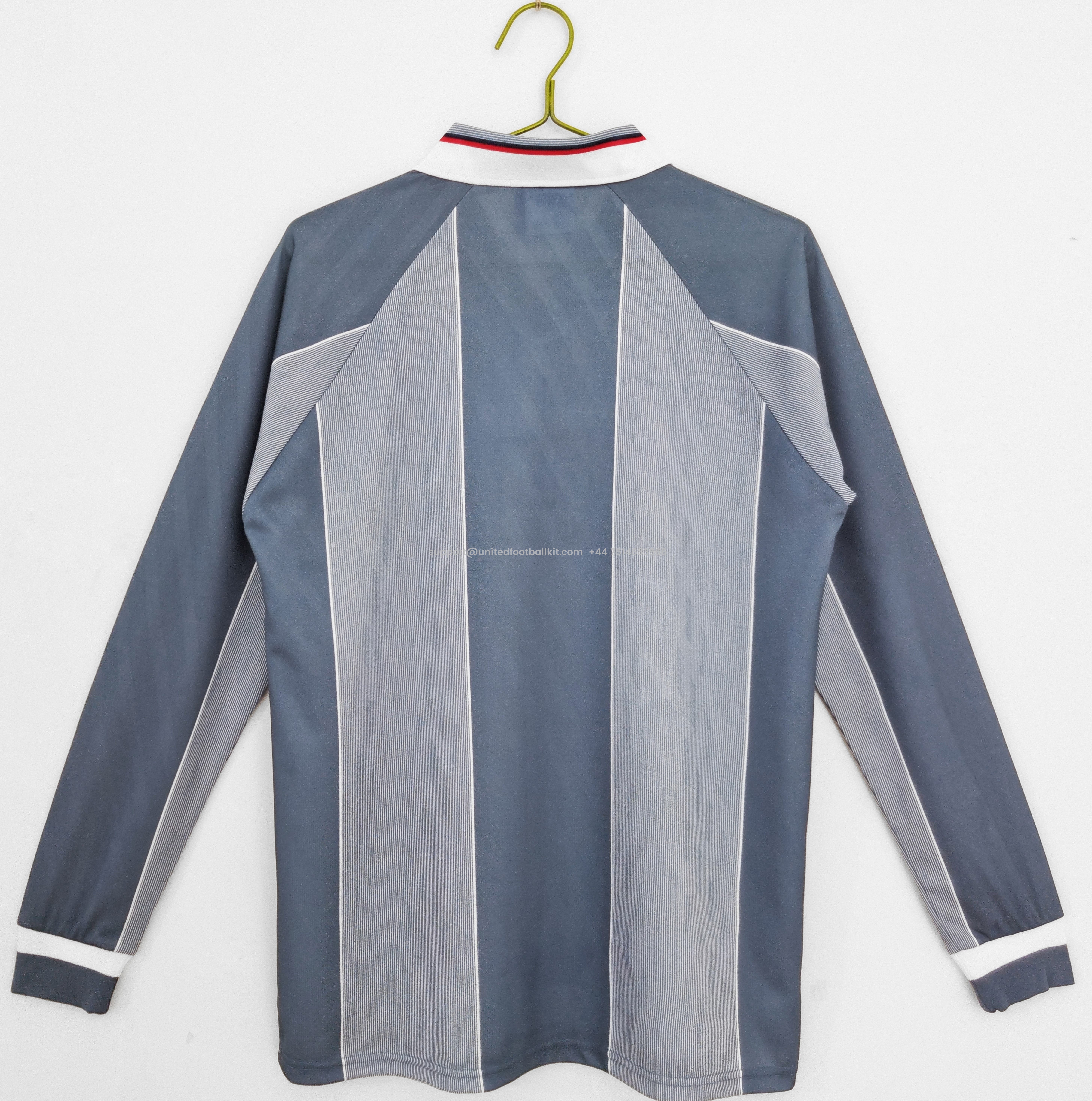 Unitedfootballkit.com | Retro England 1996 Away Stadium Long Sleeve Jersey -Customize Name, Number and Patch | Worldwide Shipping