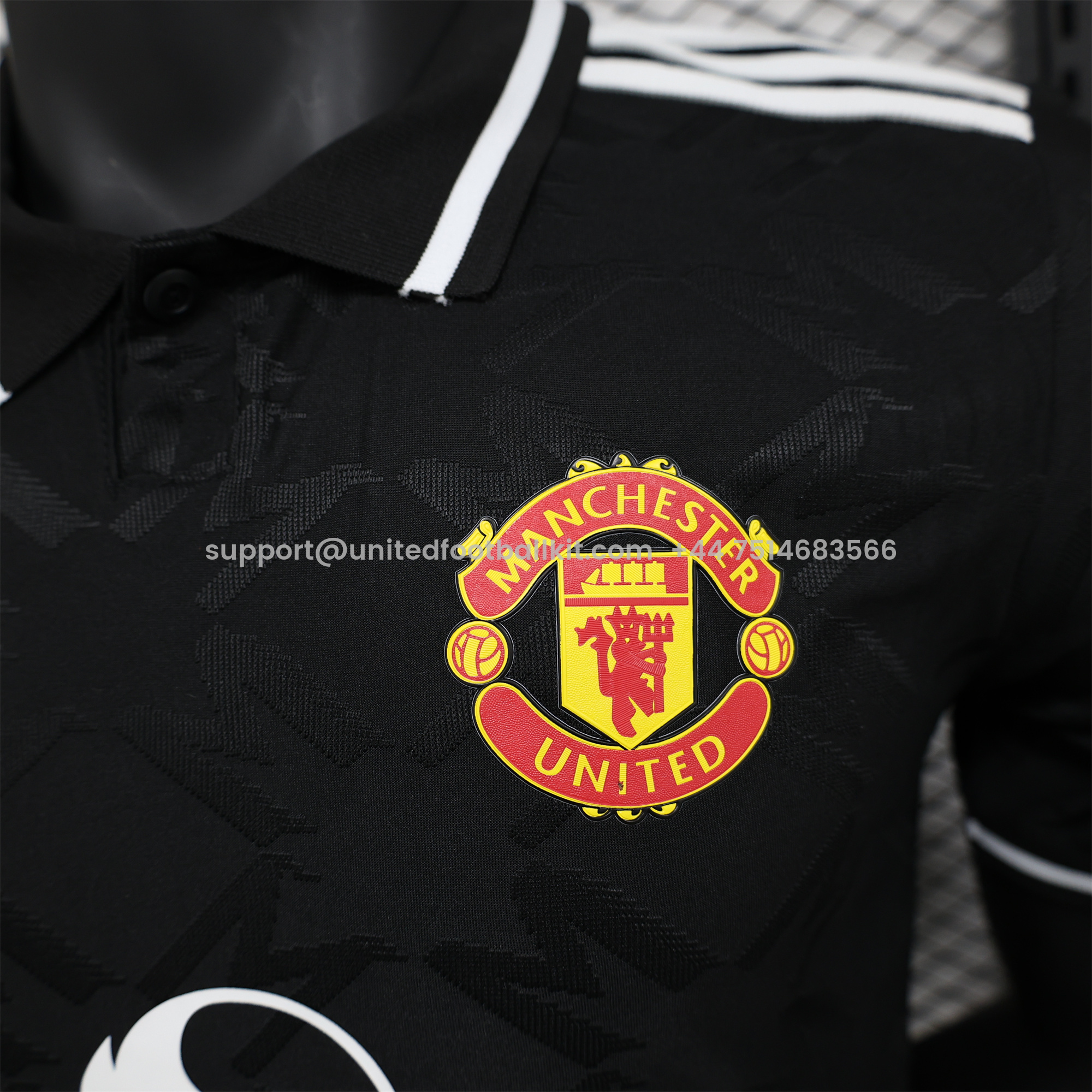 Unitedfootballkit.com | Manchester United 24-25 Black Trefoil Vintage Jersey - Player Version -Customize Name, Number and Patch | Worldwide Shipping