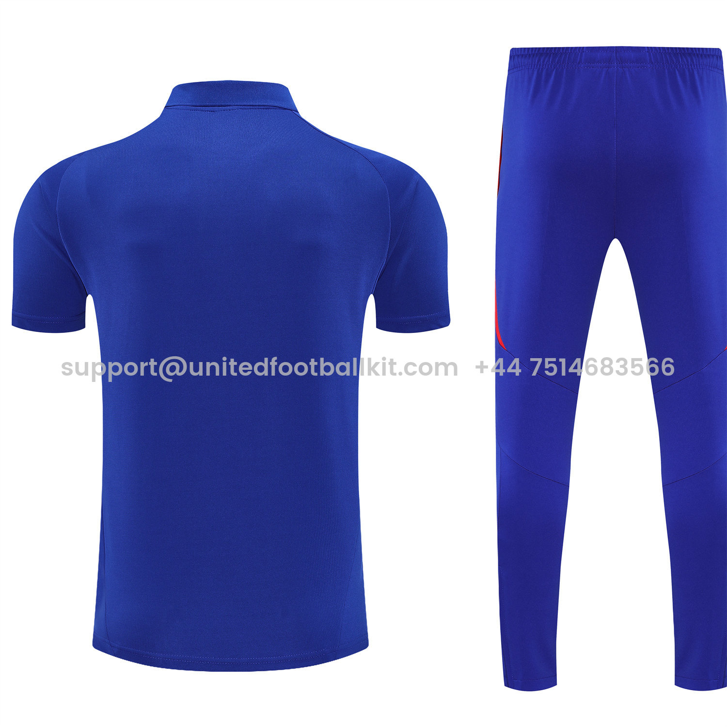 Unitedfootballkit.com | Spain 25-26 POLO Short-Sleeve Training Set - Royal Blue Top and Pants -Customize Name, Number and Patch | Worldwide Shipping