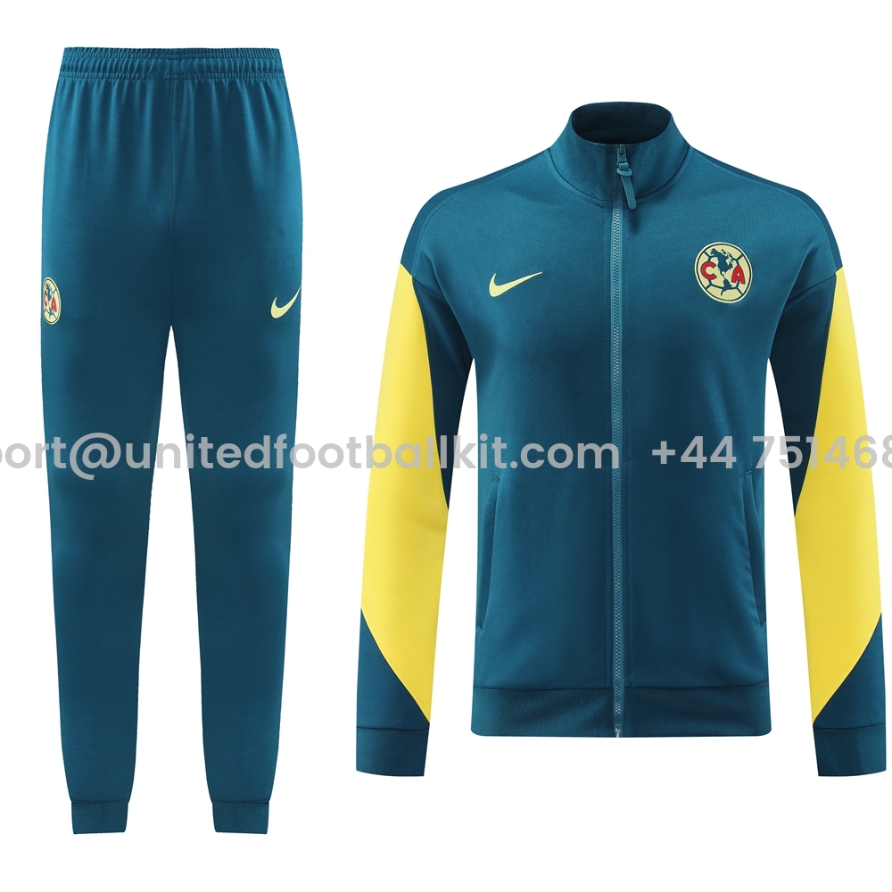 Unitedfootballkit.com | Club América 24-25 Jacket Training Tracksuit - Lake Green -Customize Name, Number and Patch | Worldwide Shipping