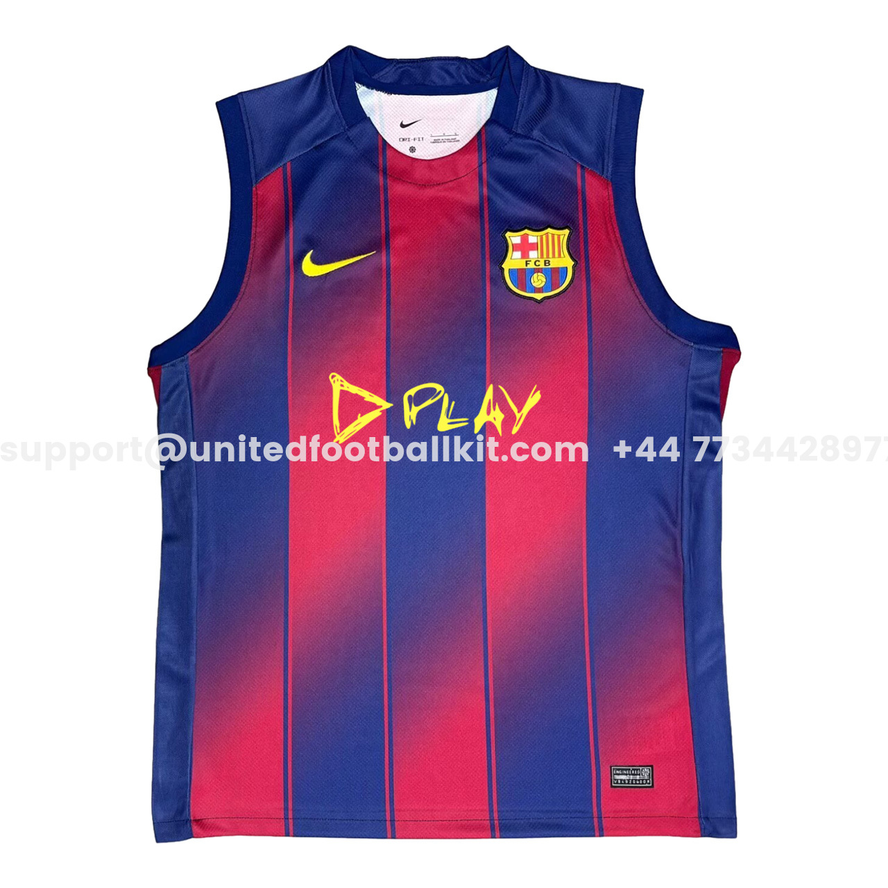 Unitedfootballkit.com | Barcelona 25-26 Ed Sheeran Home Special Vest -Customize Name, Number and Patch | Worldwide Shipping
