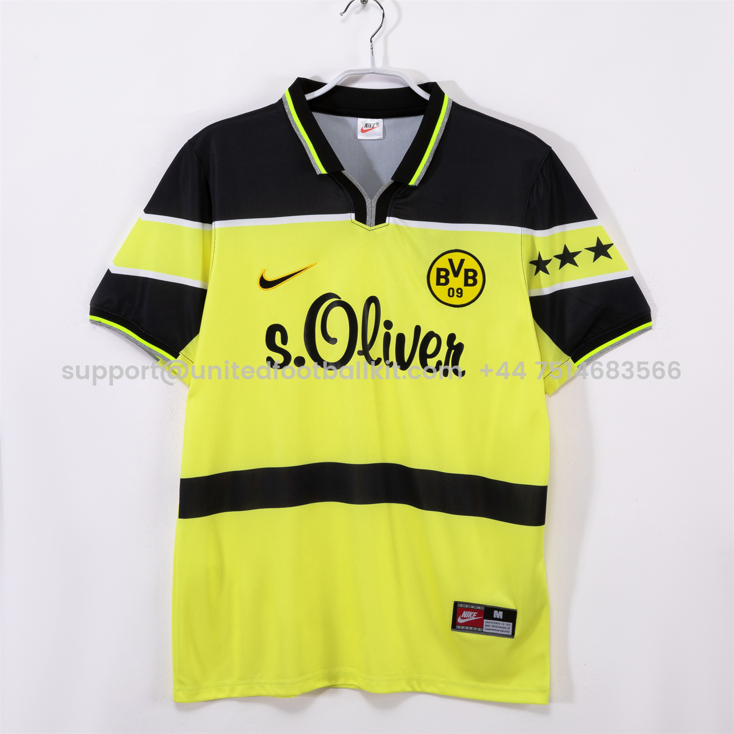 Unitedfootballkit.com | Retro Dortmund 1997-98 Home Jersey -Customize Name, Number and Patch | Worldwide Shipping