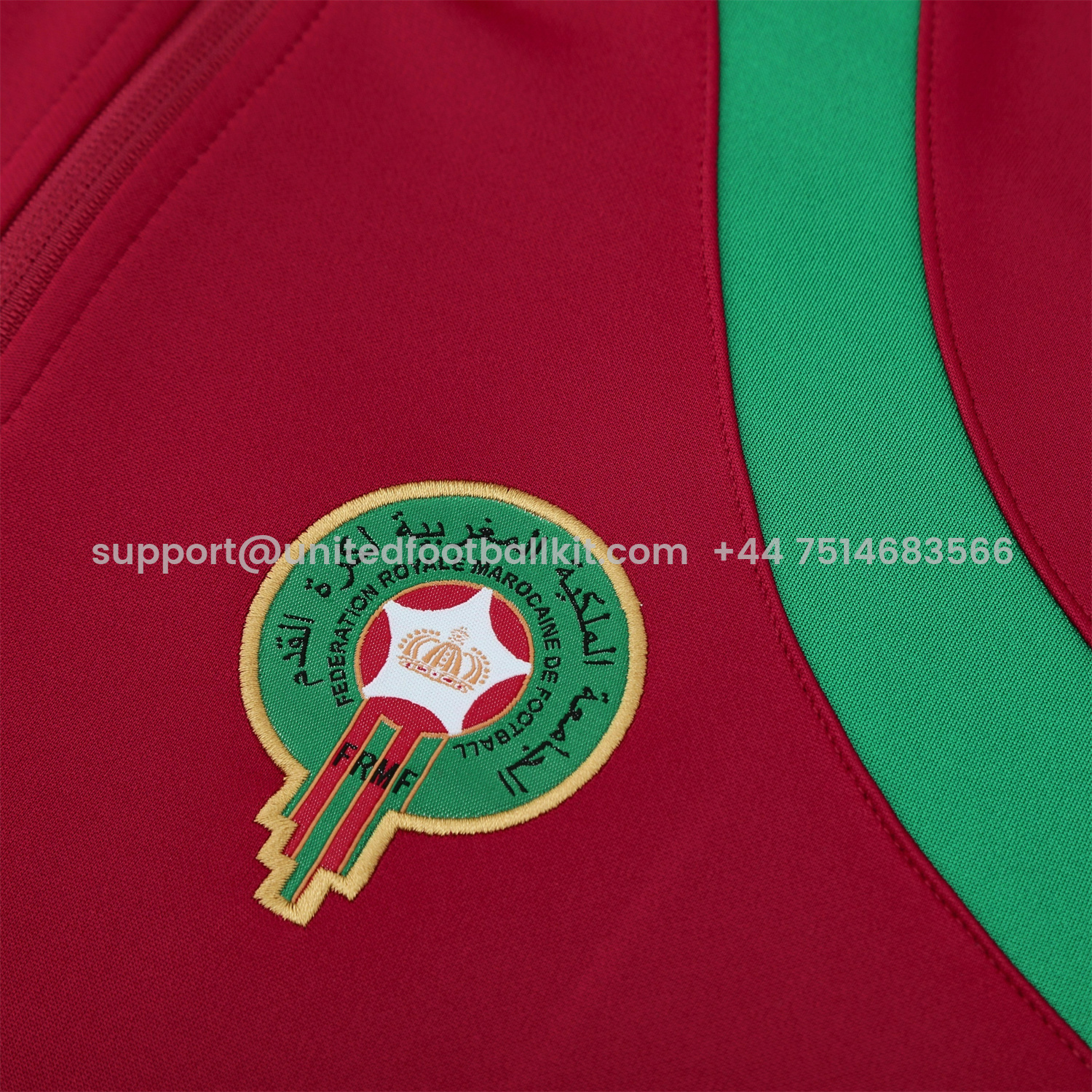 Unitedfootballkit.com | Morocco 25-26 Jacket Training Tracksuit - Red Jackets & Green Pants -Customize Name, Number and Patch | Worldwide Shipping