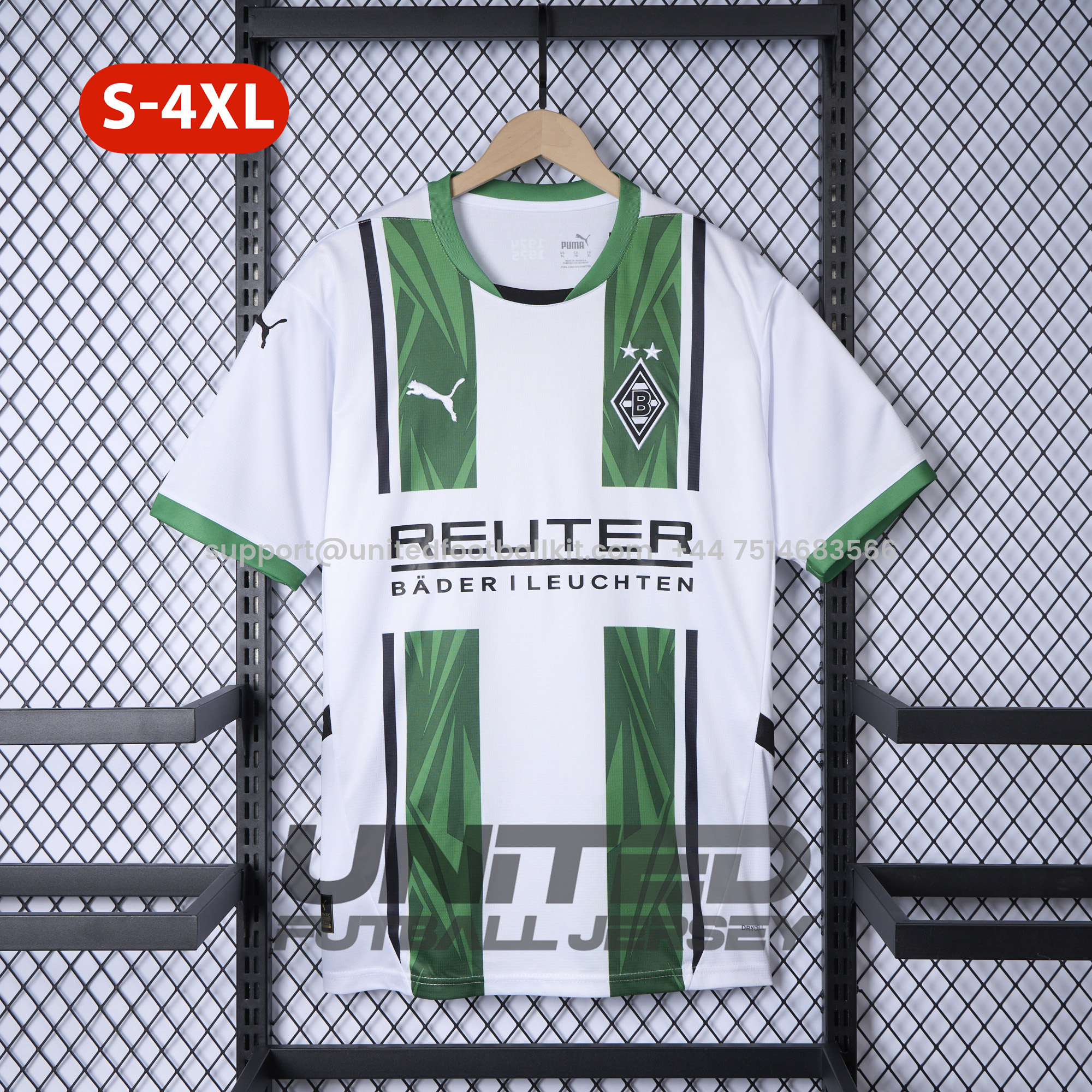 Unitedfootballkit.com | Borussia Mönchengladbach 24-25 Home Stadium Jersey - Fans Version -Customize Name, Number and Patch | Worldwide Shipping