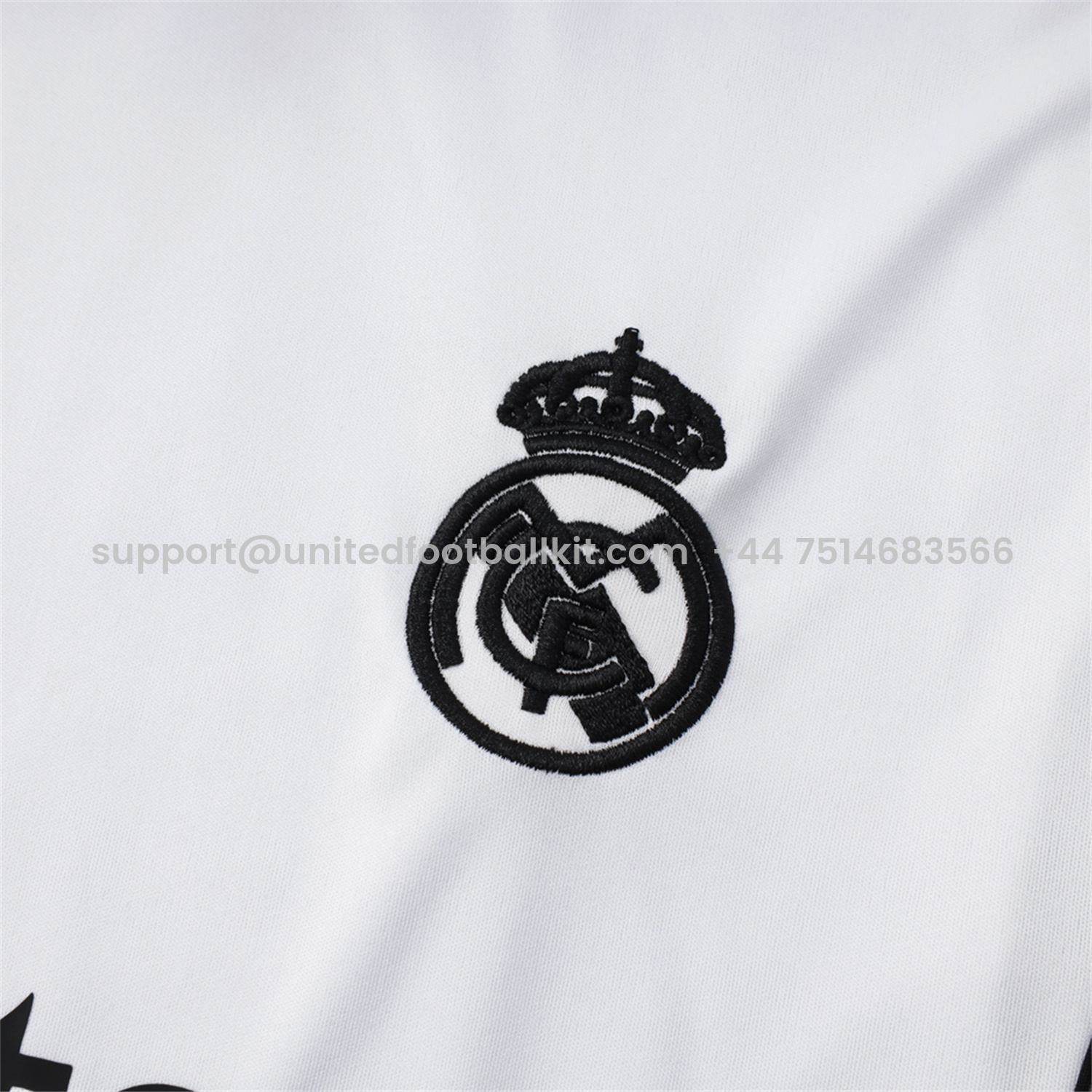 Unitedfootballkit.com | Real Madrid 25-26 Vest Training Set - White Vest and Black Shorts -Customize Name, Number and Patch | Worldwide Shipping
