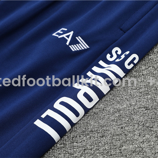 Unitedfootballkit.com | Napoli 24-25 Pre-Match Long Sleeve Training Set - Light Blue Top and Deep Blue Pants -Customize Name, Number and Patch | Worldwide Shipping