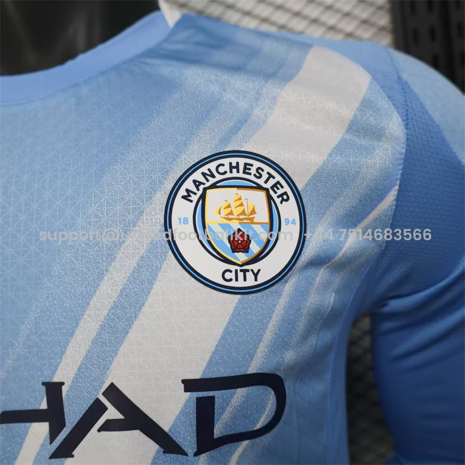 Unitedfootballkit.com | Manchester City 25-26 Home Long Sleeves Jersey - Player Version -Customize Name, Number and Patch | Worldwide Shipping