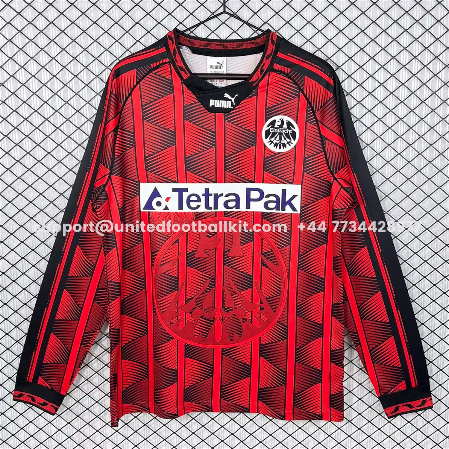 Unitedfootballkit.com | Retro Frankfurt 1995-96 Home Long Sleeves Jersey -Customize Name, Number and Patch | Worldwide Shipping