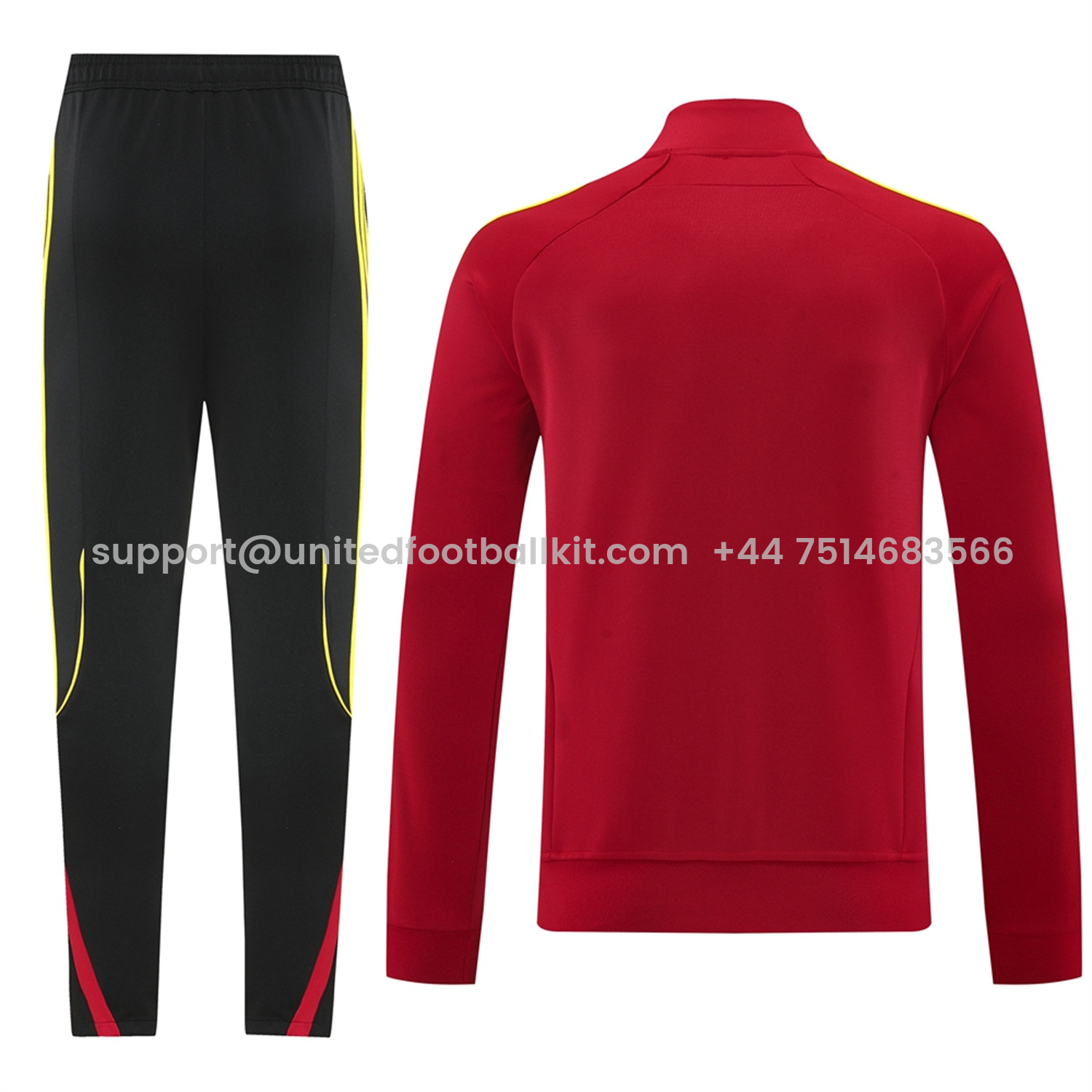 Unitedfootballkit.com | Arsenal 25-26 Jacket Training Tracksuit - Red Jackets & Black Pants -Customize Name, Number and Patch | Worldwide Shipping