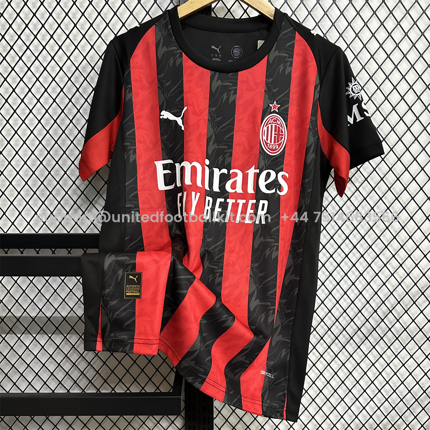 Unitedfootballkit.com | AC Milan 25-26 Home Jersey - Fans Version -Customize Name, Number and Patch | Worldwide Shipping