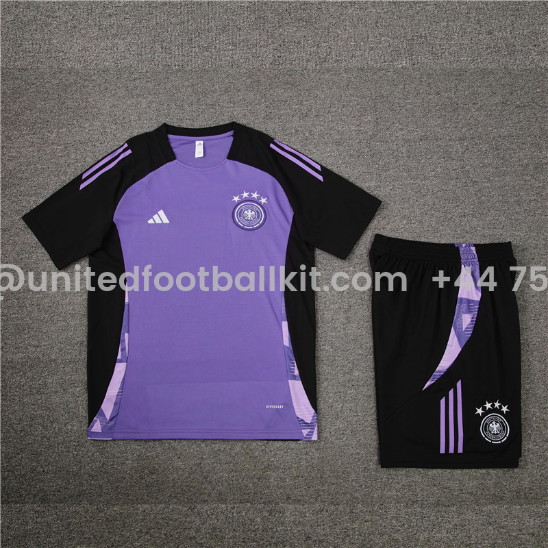 Unitedfootballkit.com | Germany 2024 Short-Sleeve Training Set - Purple -Customize Name, Number and Patch | Worldwide Shipping
