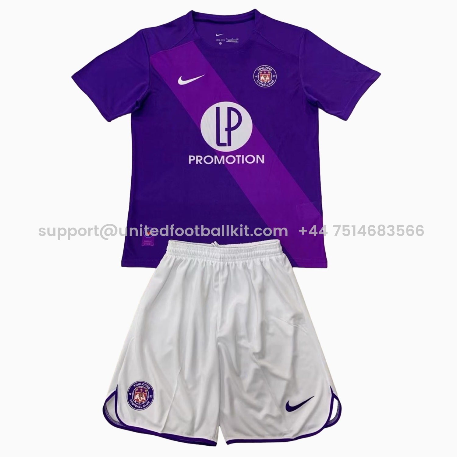 Unitedfootballkit.com | Toulouse 24-25 Home Kids Kit -Customize Name, Number and Patch | Worldwide Shipping