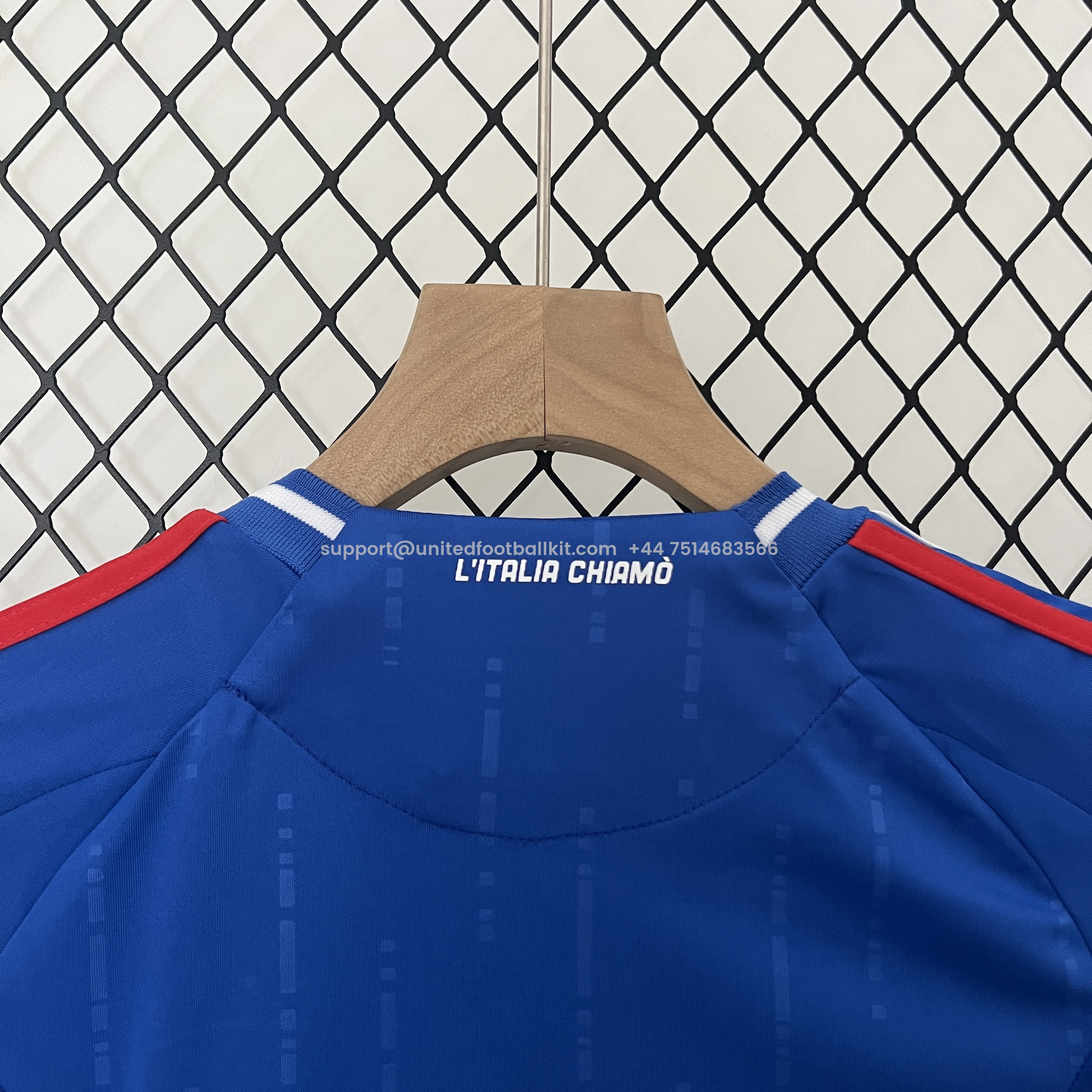 Unitedfootballkit.com | Italy 2024 Home Stadium Kids Kit -Customize Name, Number and Patch | Worldwide Shipping