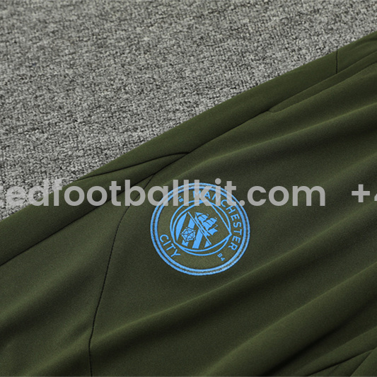 Unitedfootballkit.com | Manchester City 24-25 Long Sleeve Training Set - Army Green -Customize Name, Number and Patch | Worldwide Shipping