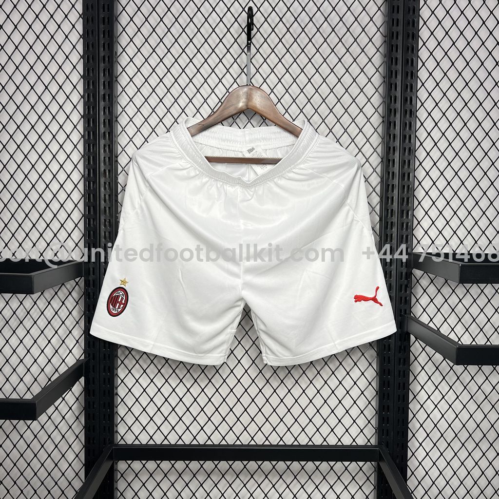 Unitedfootballkit.com | AC Milan 24-25 Home Shorts - Fans Version -Customize Name, Number and Patch | Worldwide Shipping