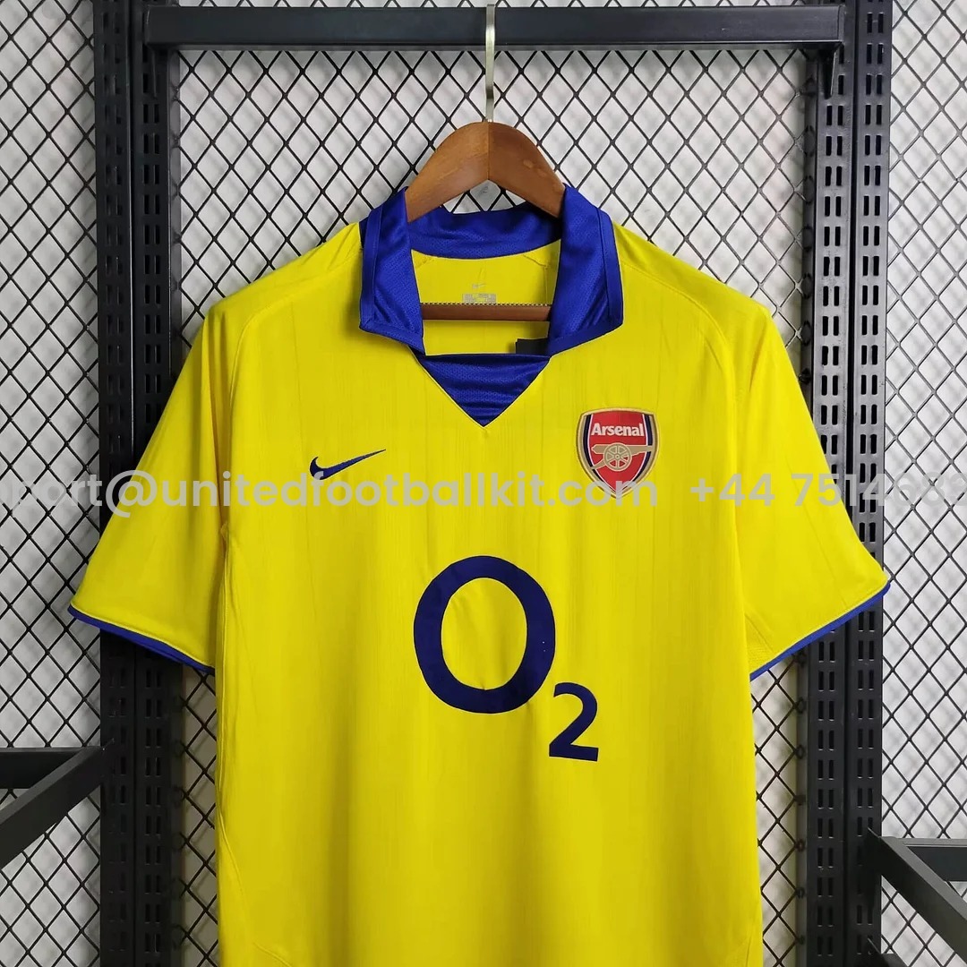 Unitedfootballkit.com | Retro Arsenal 2003-05 Away Stadium Jersey -Customize Name, Number and Patch | Worldwide Shipping
