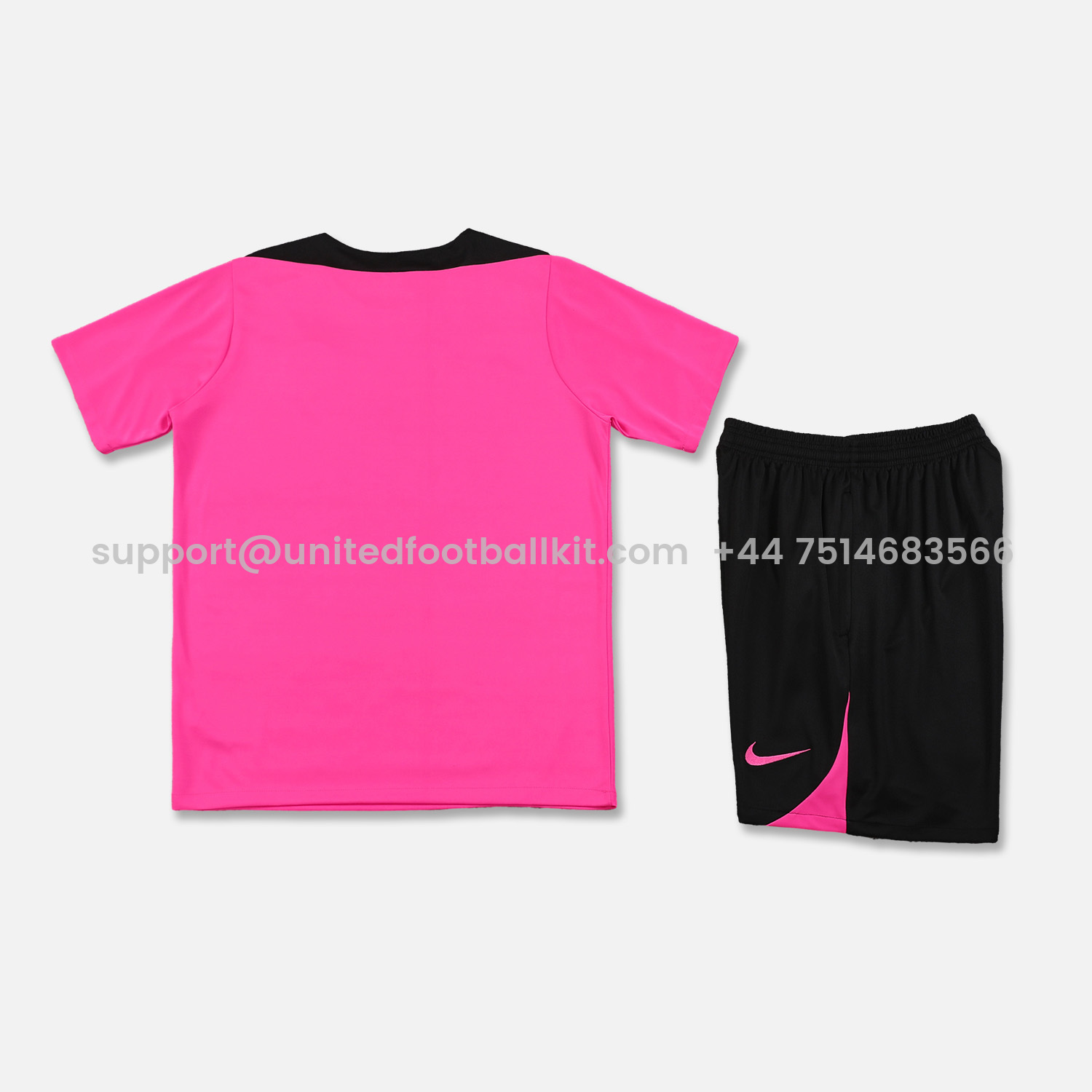 Unitedfootballkit.com | C.H.E.L.S.E.A 24-25 Short-Sleeve Training Set - Pink Top & Black Shorts -Customize Name, Number and Patch | Worldwide Shipping