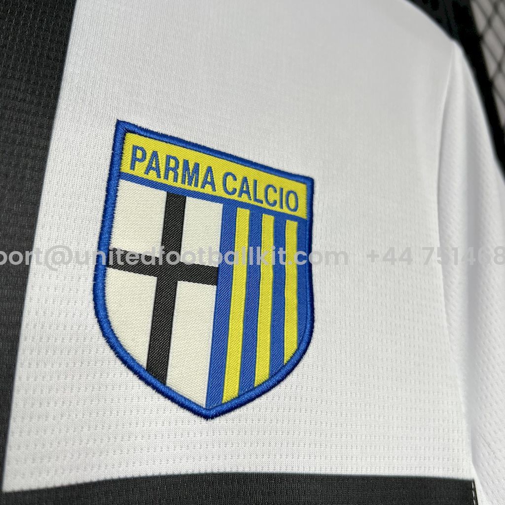 Unitedfootballkit.com | Parma 24-25 Home Stadium Jersey - Fans Version -Customize Name, Number and Patch | Worldwide Shipping