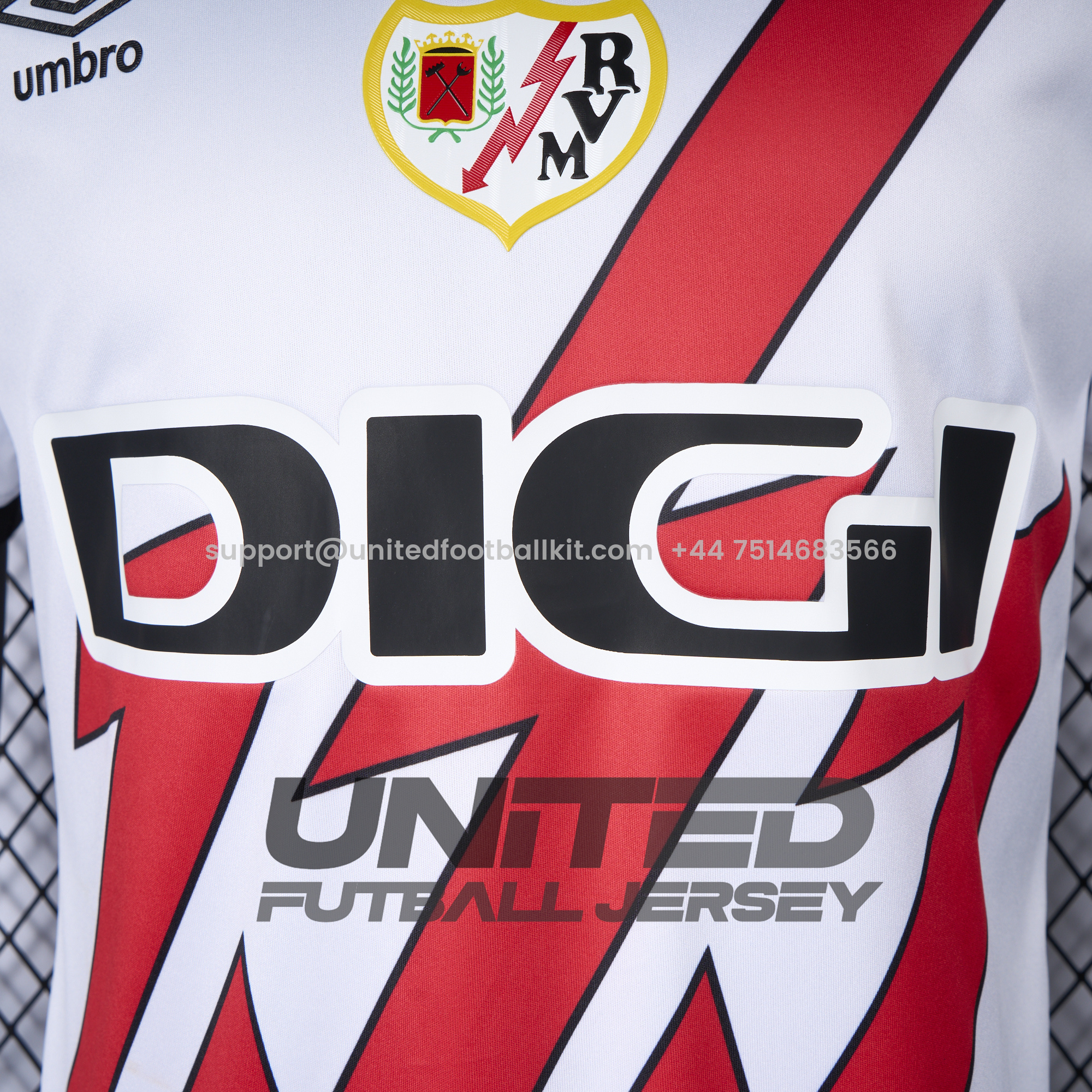 Unitedfootballkit.com | Rayo Vallecano 24-25 Home Jersey - Player Version -Customize Name, Number and Patch | Worldwide Shipping