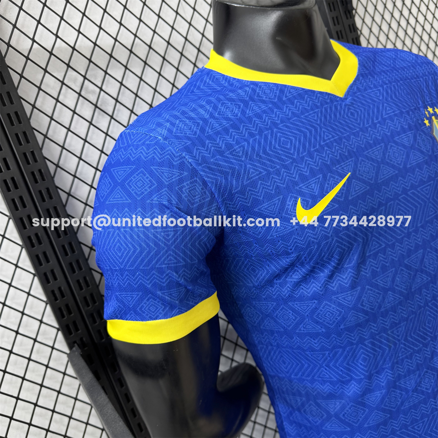 Unitedfootballkit.com | Brazil 2026 Diamond Texture Blue Special Jersey - Player Version -Customize Name, Number and Patch | Worldwide Shipping