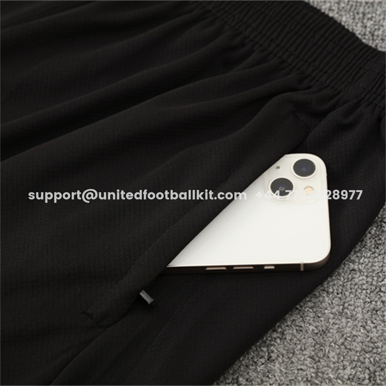 Unitedfootballkit.com | Paris Saint-Germain PSG 25-26 Short-Sleeve Training Set - White Top & Black Shorts -Customize Name, Number and Patch | Worldwide Shipping