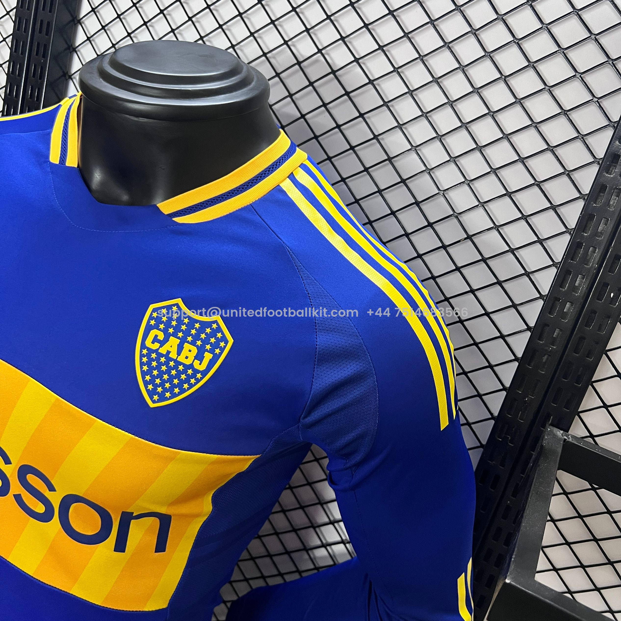 Unitedfootballkit.com | Boca Juniors 24-25 Home Long Sleeve Jersey - Player Version -Customize Name, Number and Patch | Worldwide Shipping