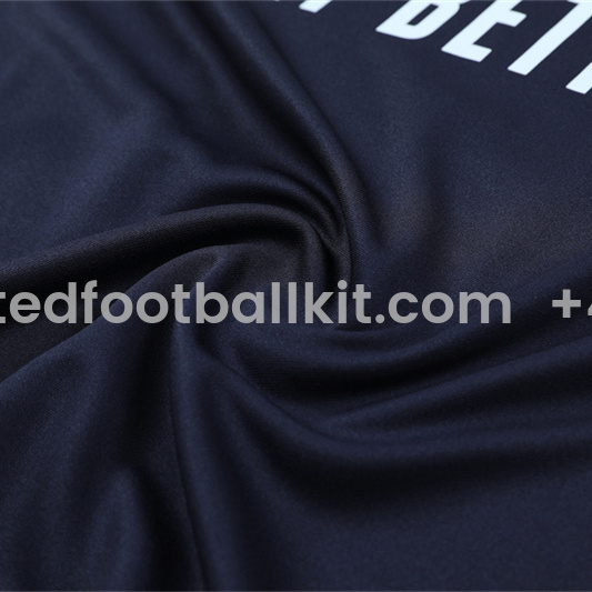 Unitedfootballkit.com | Real Madrid 24-25 Long Sleeve Training Set - Deep Blue -Customize Name, Number and Patch | Worldwide Shipping