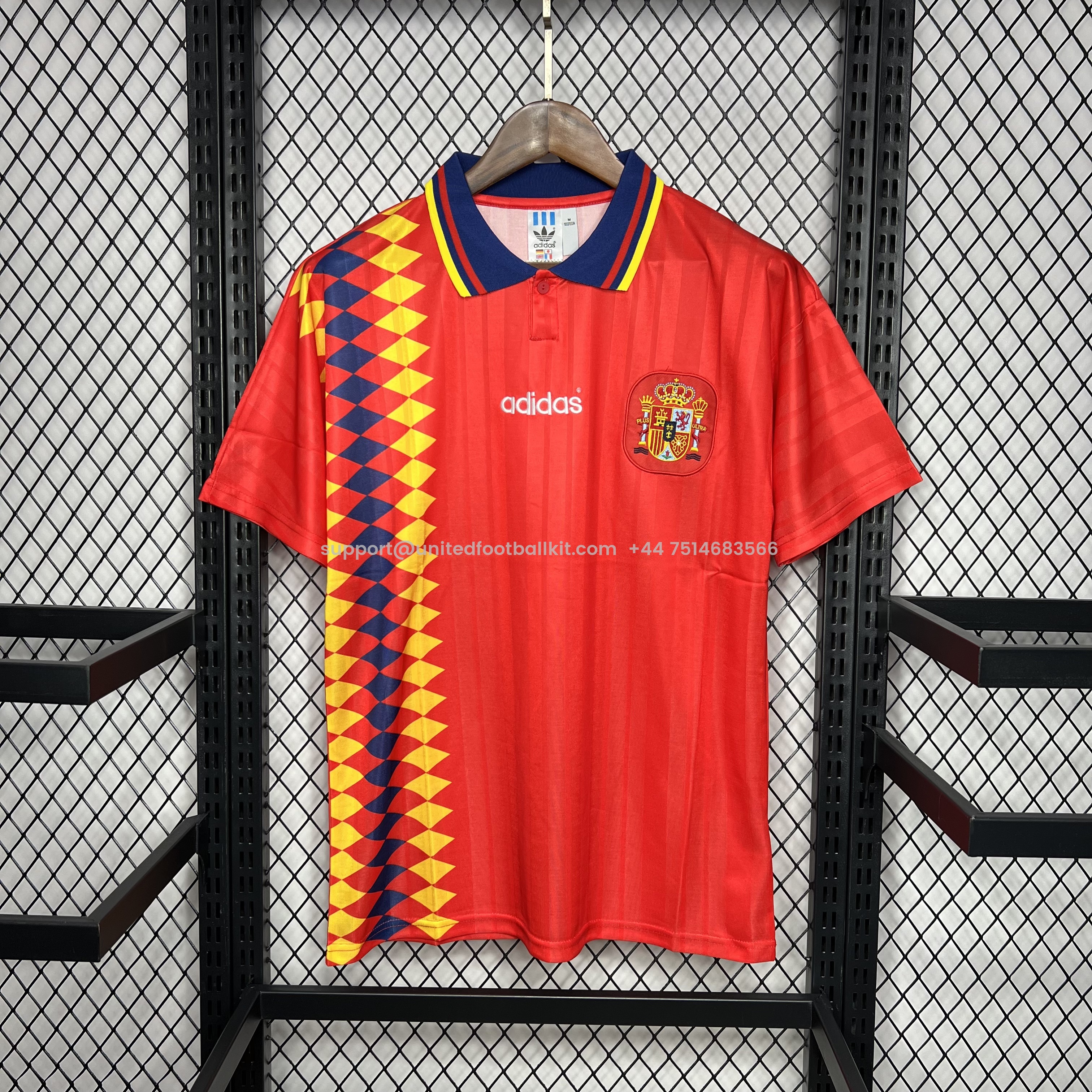 Unitedfootballkit.com | Retro Spain 1994 Home Stadium Jersey -Customize Name, Number and Patch | Worldwide Shipping