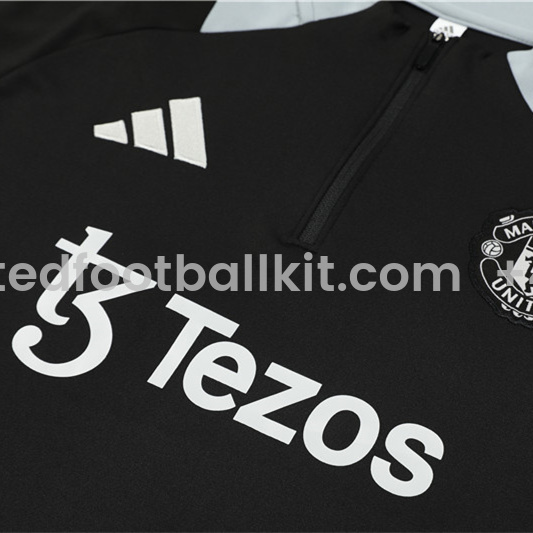 Unitedfootballkit.com | Manchester United 24-25 Long Sleeve Training Set - Black -Customize Name, Number and Patch | Worldwide Shipping