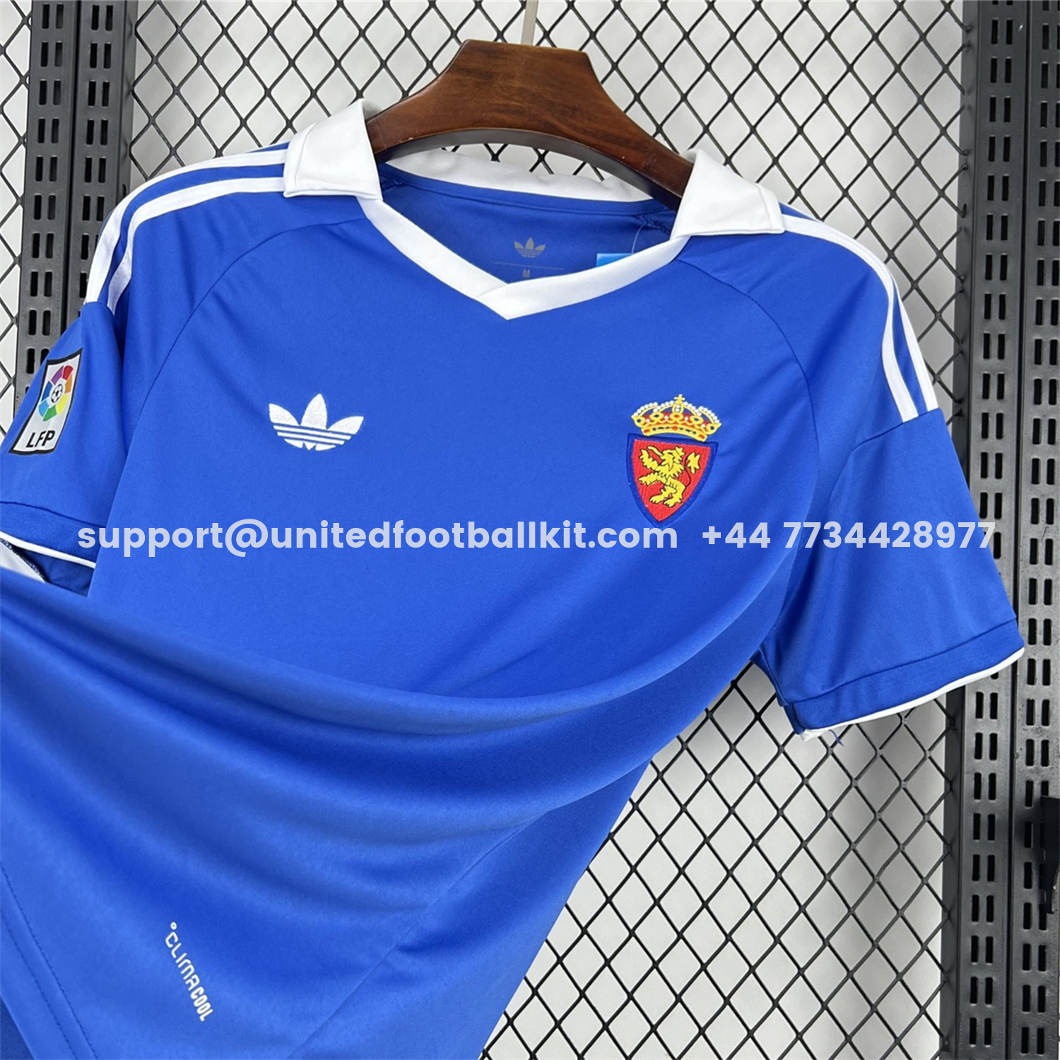 Unitedfootballkit.com | Real Zaragoza 25-26 Retro Style Blue Polo Jersey - Fans Version -Customize Name, Number and Patch | Worldwide Shipping