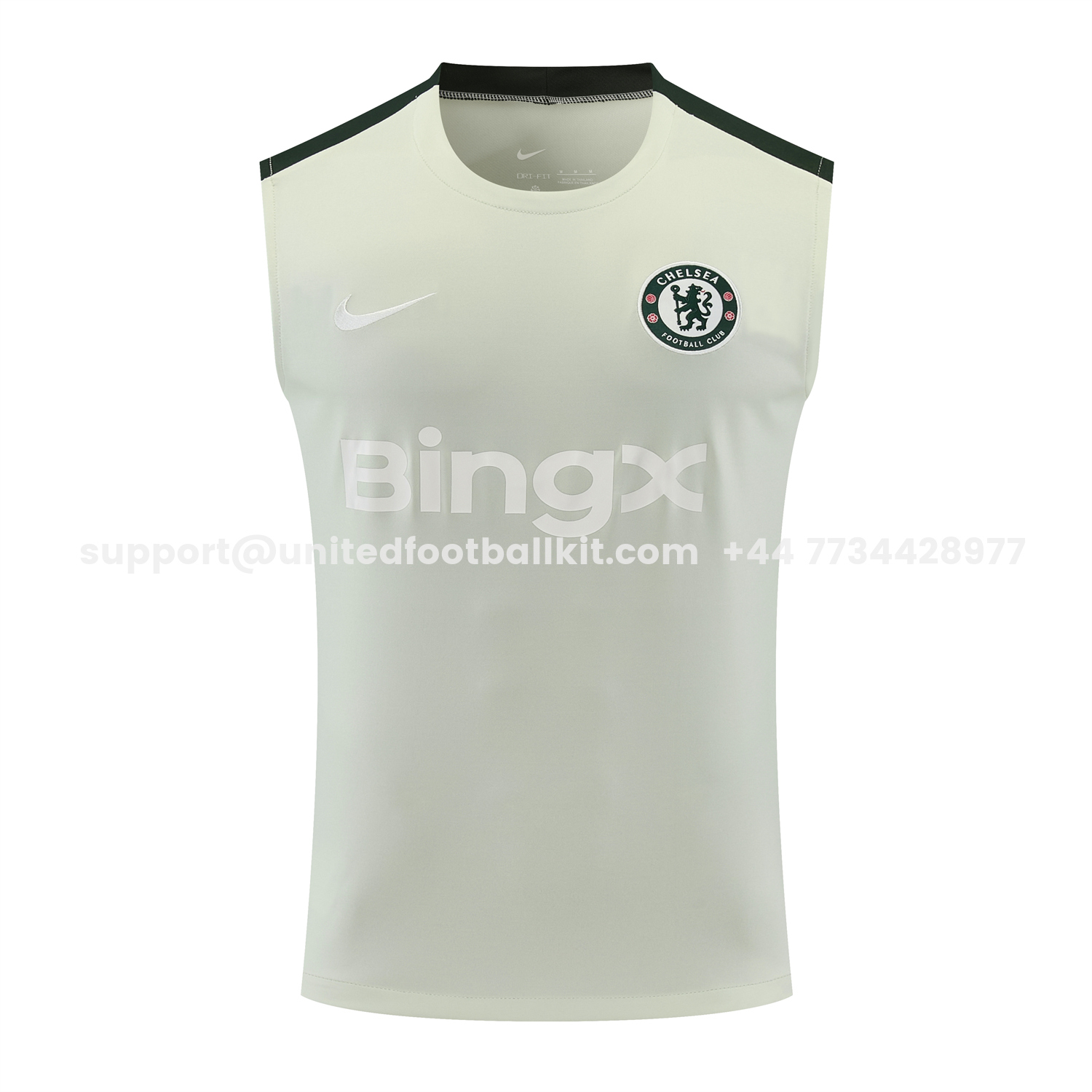 Unitedfootballkit.com | C.H.E.L.S.E.A 25-26 Vest Training Set - Light Gray With Dark Green Accents Top & Dark Green Pants -Customize Name, Number and Patch | Worldwide Shipping