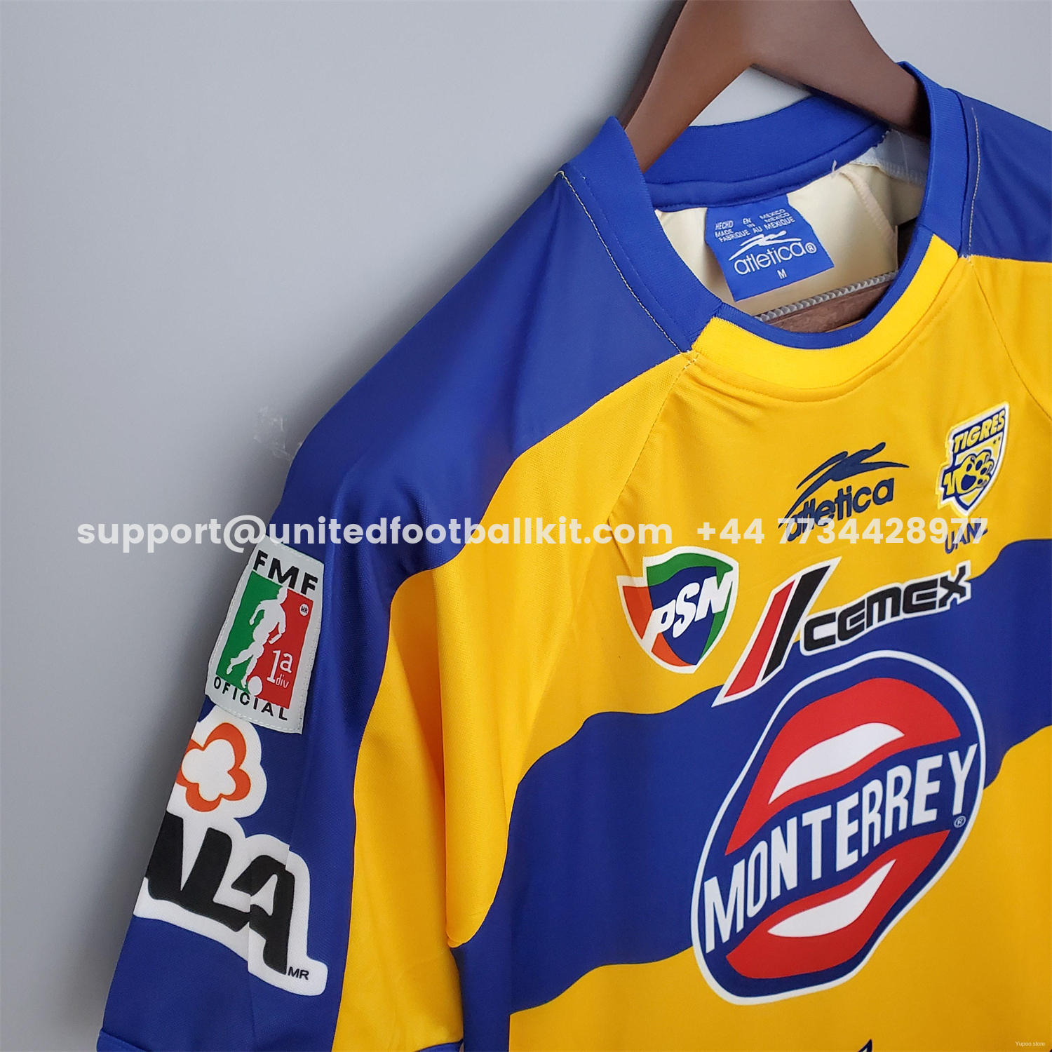 Unitedfootballkit.com | Retro Tigres UANL 2001-02 Home Jersey -Customize Name, Number and Patch | Worldwide Shipping