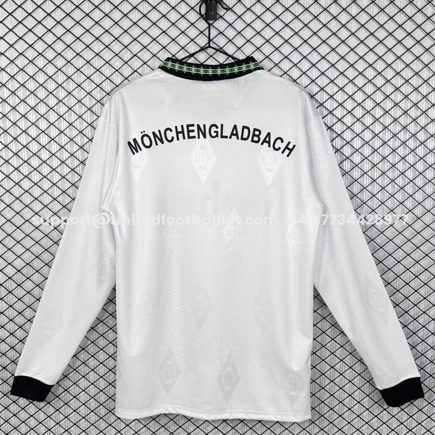 Unitedfootballkit.com | Retro Borussia Mönchengladbach 1995-96 Home Long Sleeves Jersey -Customize Name, Number and Patch | Worldwide Shipping