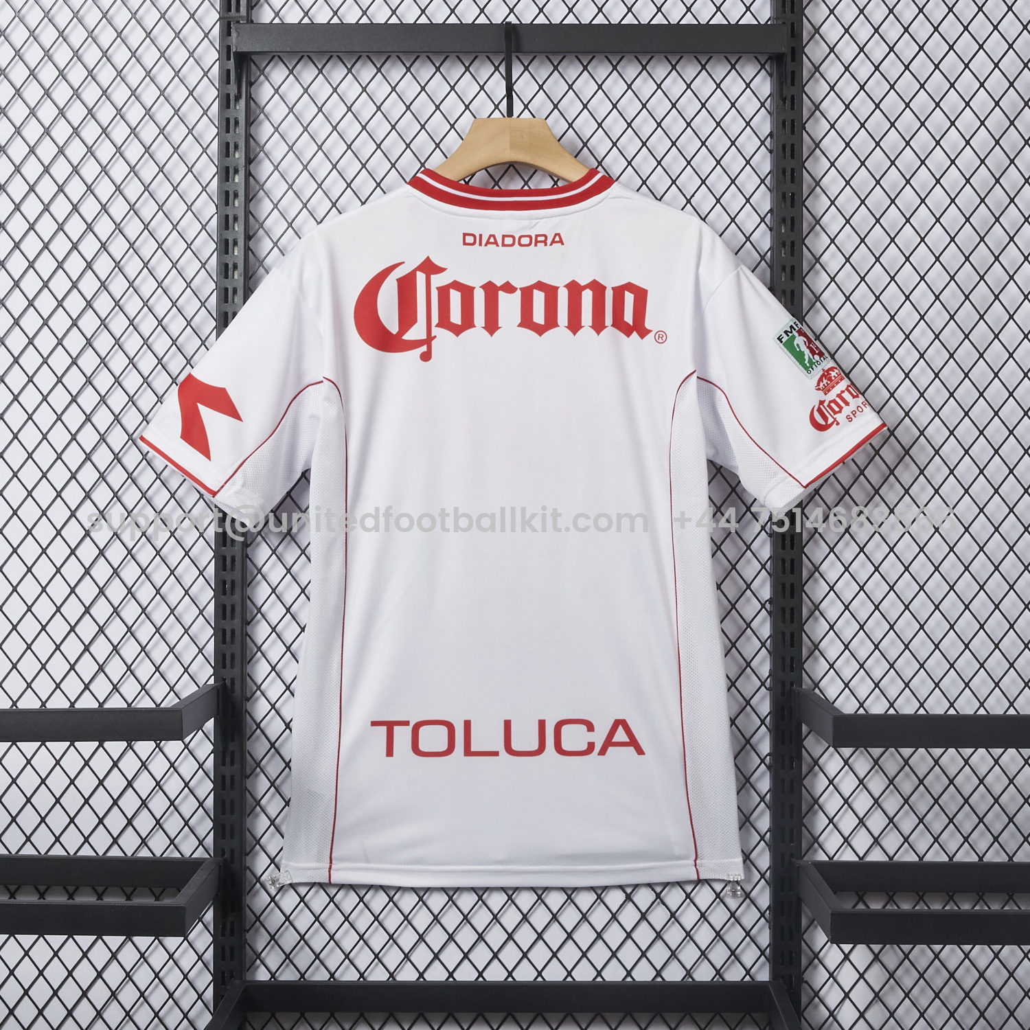 Unitedfootballkit.com | Retro Toluca 1998-99 Away White Jersey -Customize Name, Number and Patch | Worldwide Shipping
