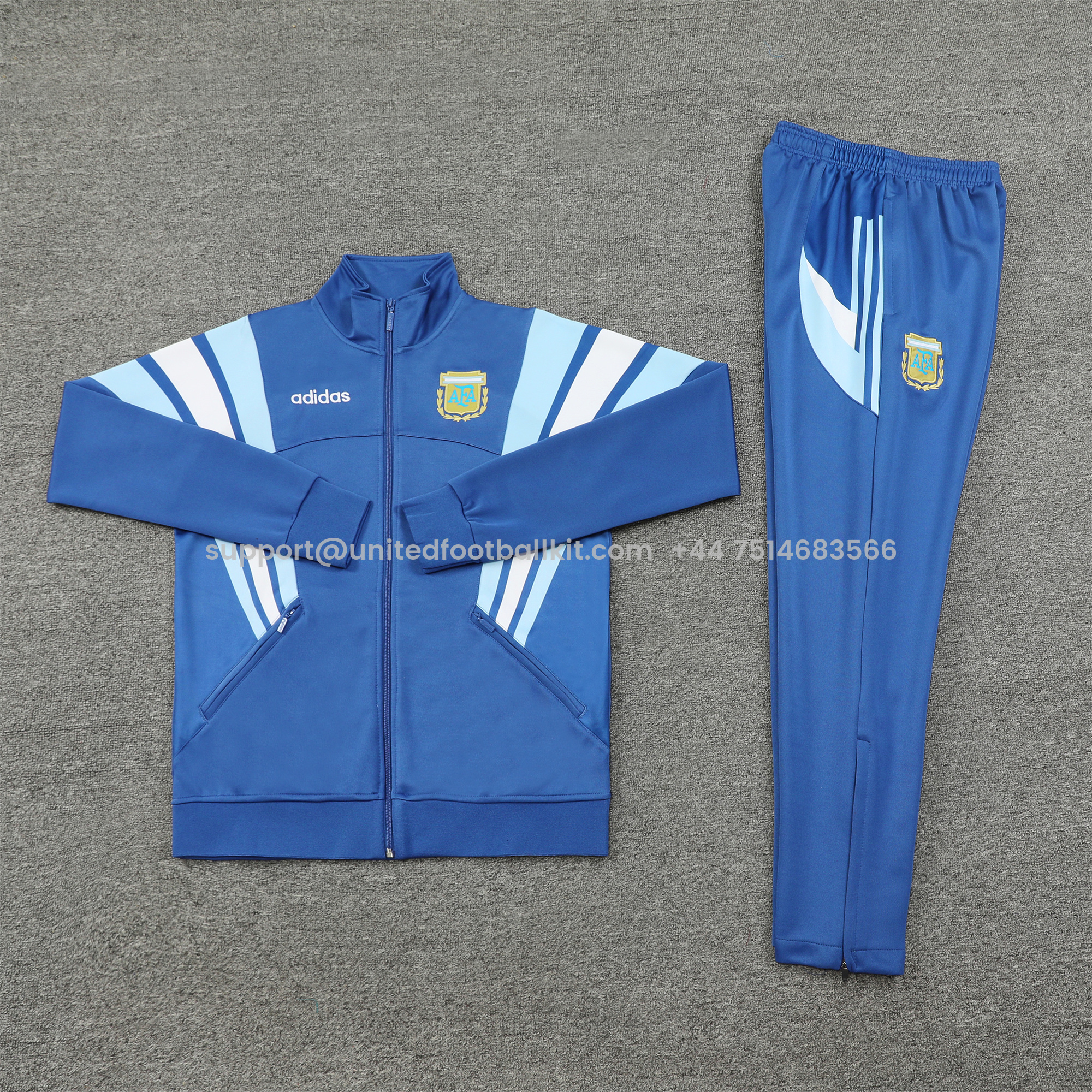 Unitedfootballkit.com | Argentina 24-25 Jacket Training Tracksuit - Blue -Customize Name, Number and Patch | Worldwide Shipping