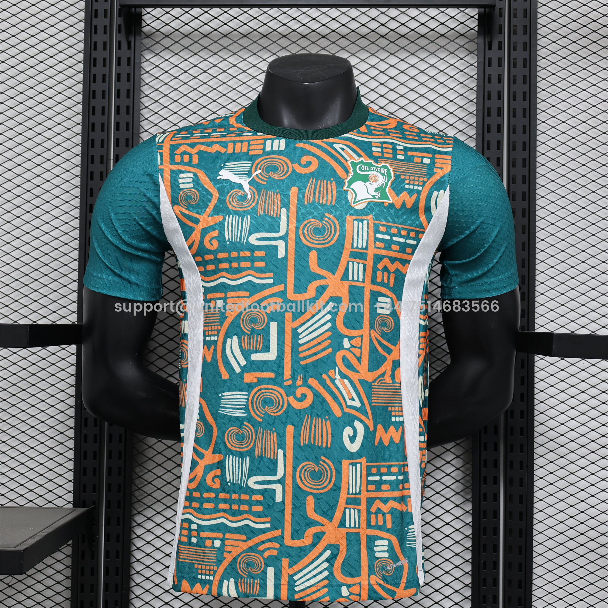 Unitedfootballkit.com | Ivory Coast 2024 Pre-Match Training Jersey - Player Version -Customize Name, Number and Patch | Worldwide Shipping