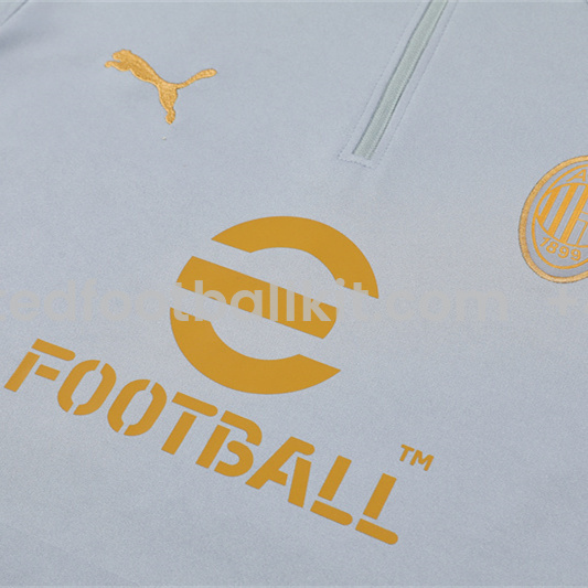 Unitedfootballkit.com | AC Milan 24-25 Long Sleeve Training Set - Grey -Customize Name, Number and Patch | Worldwide Shipping