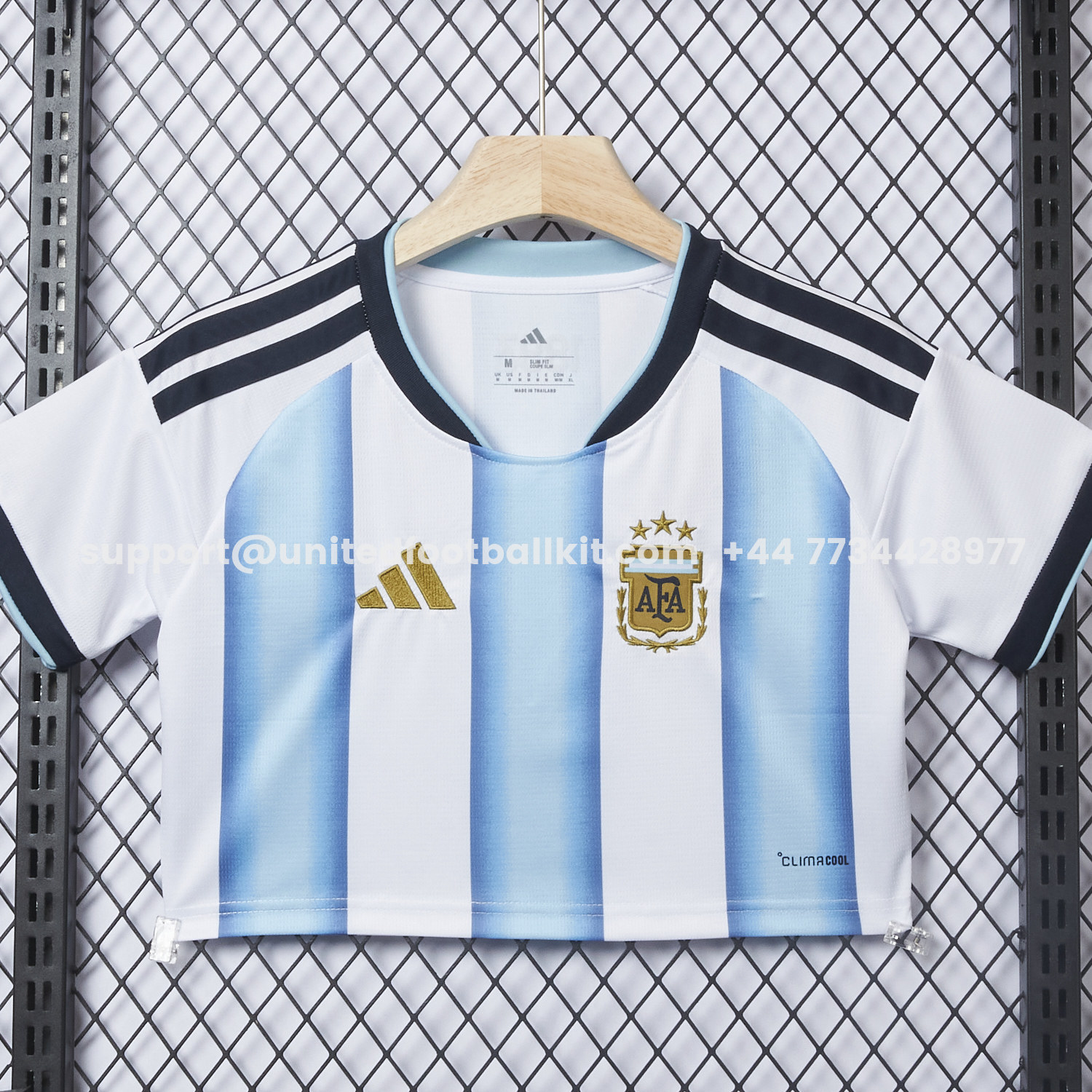 Unitedfootballkit.com | Women's Argentina 2026 Home Cropped Jersey -Customize Name, Number and Patch | Worldwide Shipping