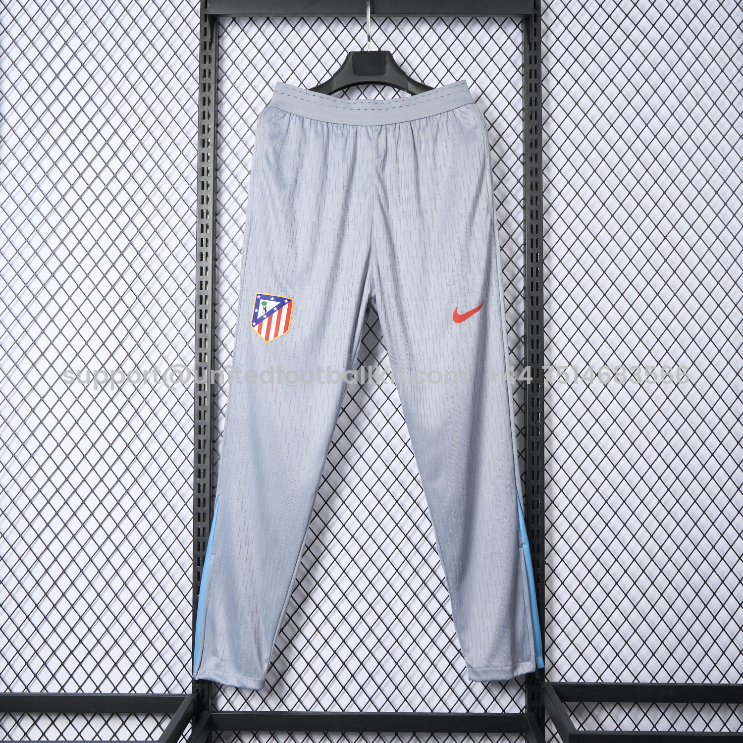 Unitedfootballkit.com | Atletico Madrid 24-25 Light Grey Training Pants - Player Version -Customize Name, Number and Patch | Worldwide Shipping