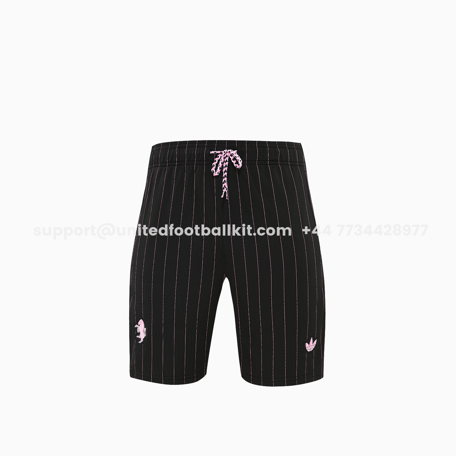 Unitedfootballkit.com | Juventus 26-27 Short-Sleeve Training Set - Pink Lines Black Top & Shorts -Customize Name, Number and Patch | Worldwide Shipping