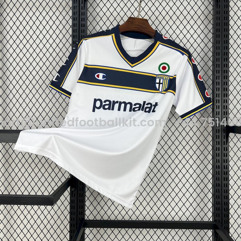 Unitedfootballkit.com | Retro Parma 2002-03 Away Jersey - Fans Version -Customize Name, Number and Patch | Worldwide Shipping