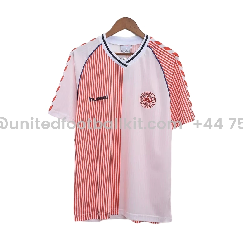 Unitedfootballkit.com | Retro Denmark 1986 Away Stadium Jersey -Customize Name, Number and Patch | Worldwide Shipping