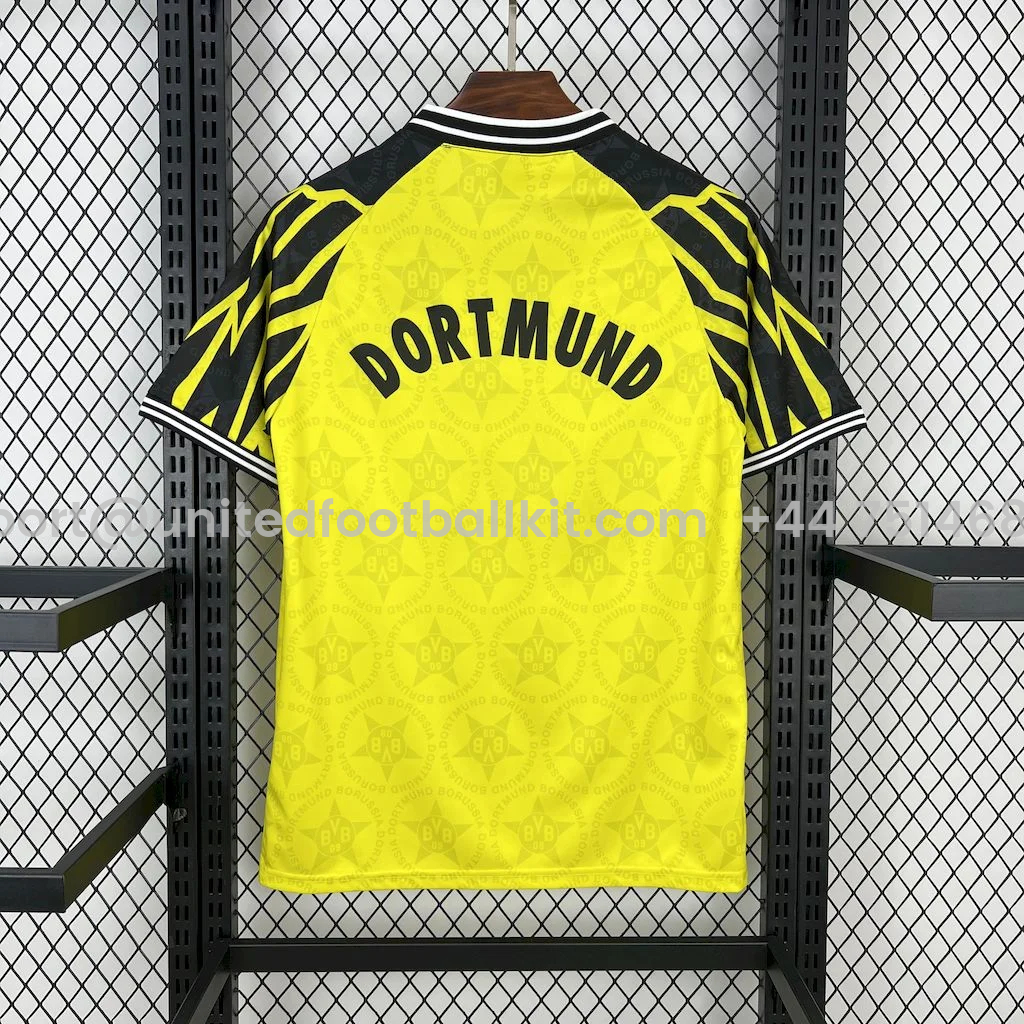 Unitedfootballkit.com | Retro Dortmund 1994-95 Home Jersey -Customize Name, Number and Patch | Worldwide Shipping
