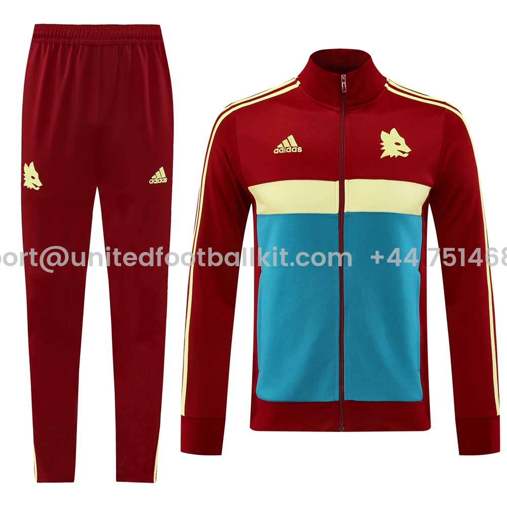 Unitedfootballkit.com | Roma 24-25 Vintage Jacket Training Tracksuit - Red -Customize Name, Number and Patch | Worldwide Shipping