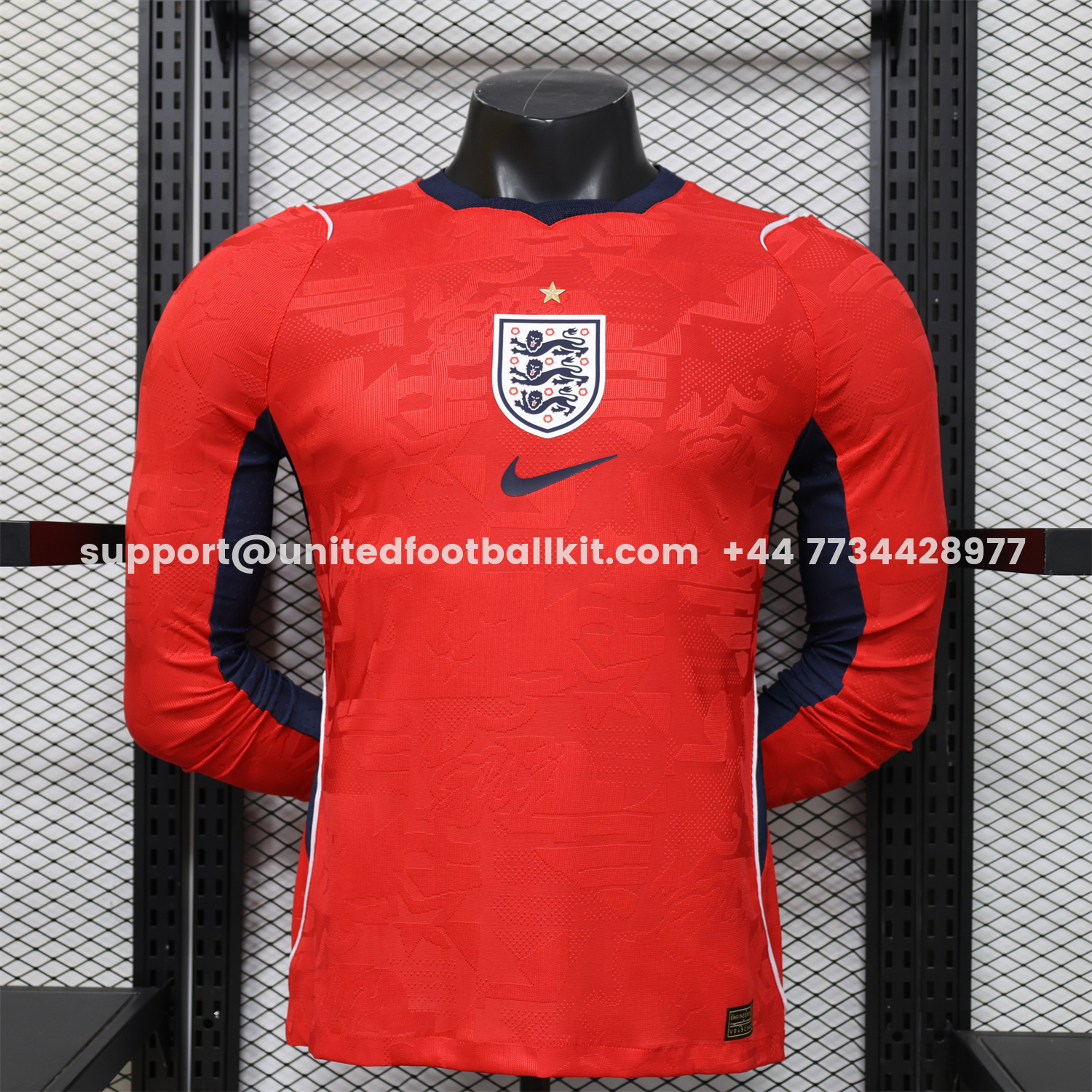 Unitedfootballkit.com | England 2026 Away Long Sleeves Jersey - Player Version -Customize Name, Number and Patch | Worldwide Shipping