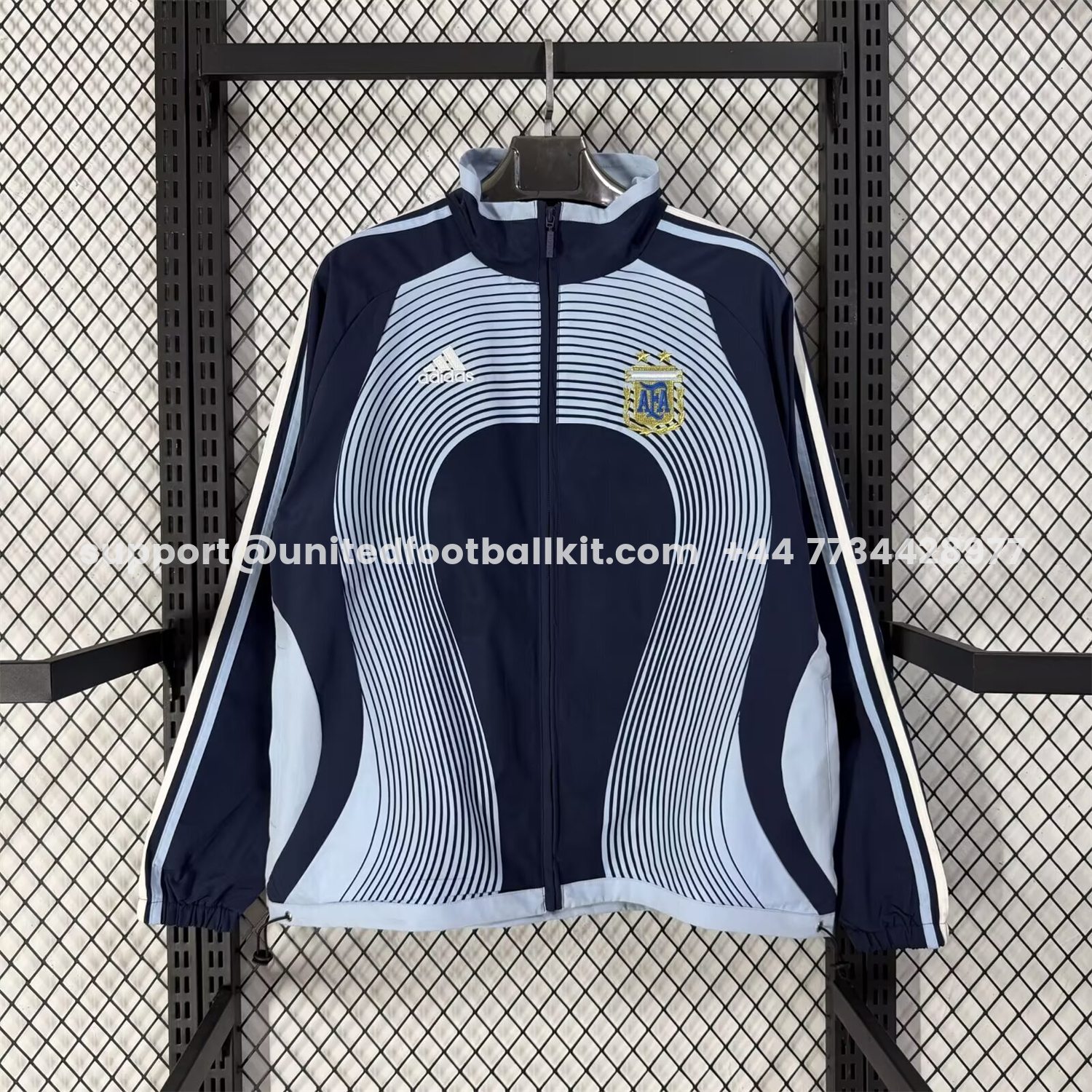 Unitedfootballkit.com | Argentina 2026 Windbreaker Jacket - Black And Blue -Customize Name, Number and Patch | Worldwide Shipping