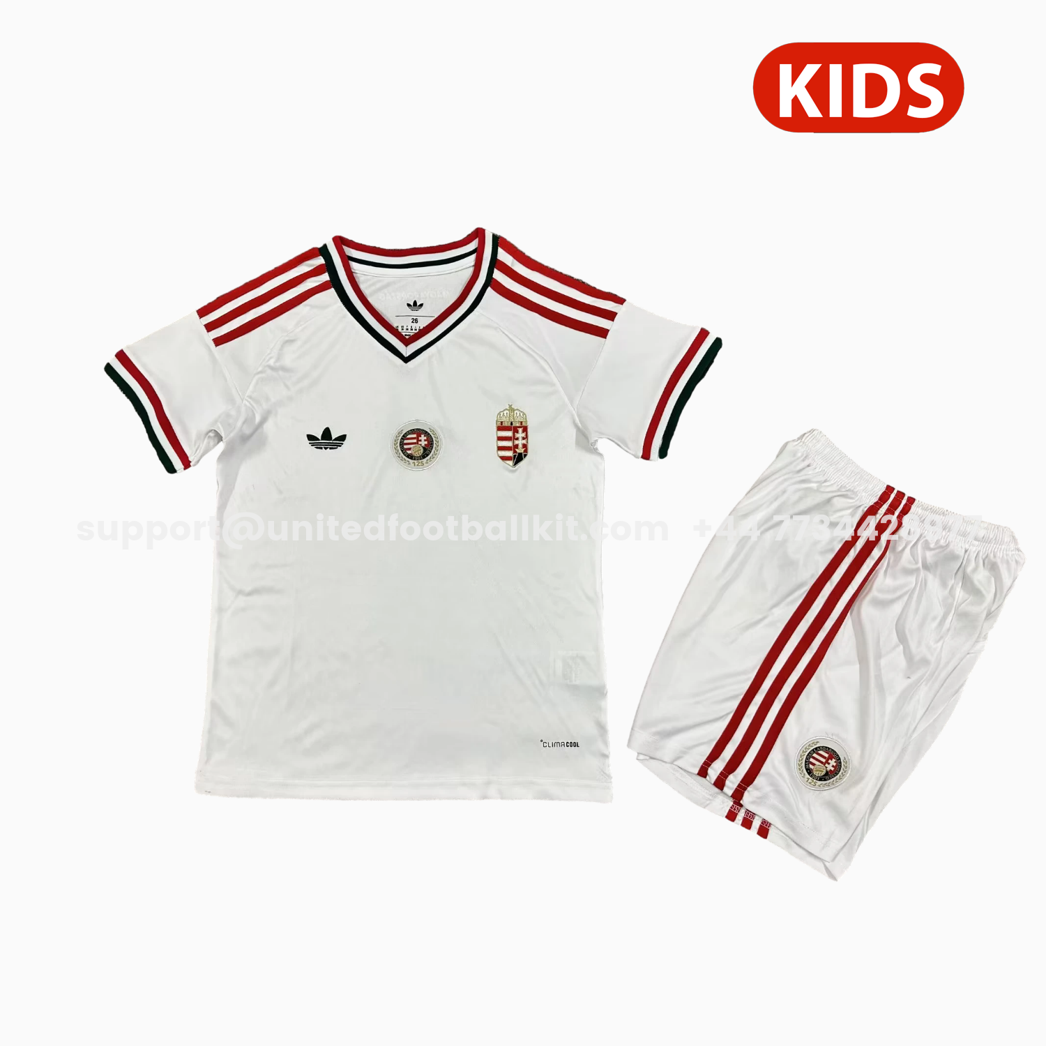 Unitedfootballkit.com | Hungary 2026 Away Kids Kit -Customize Name, Number and Patch | Worldwide Shipping