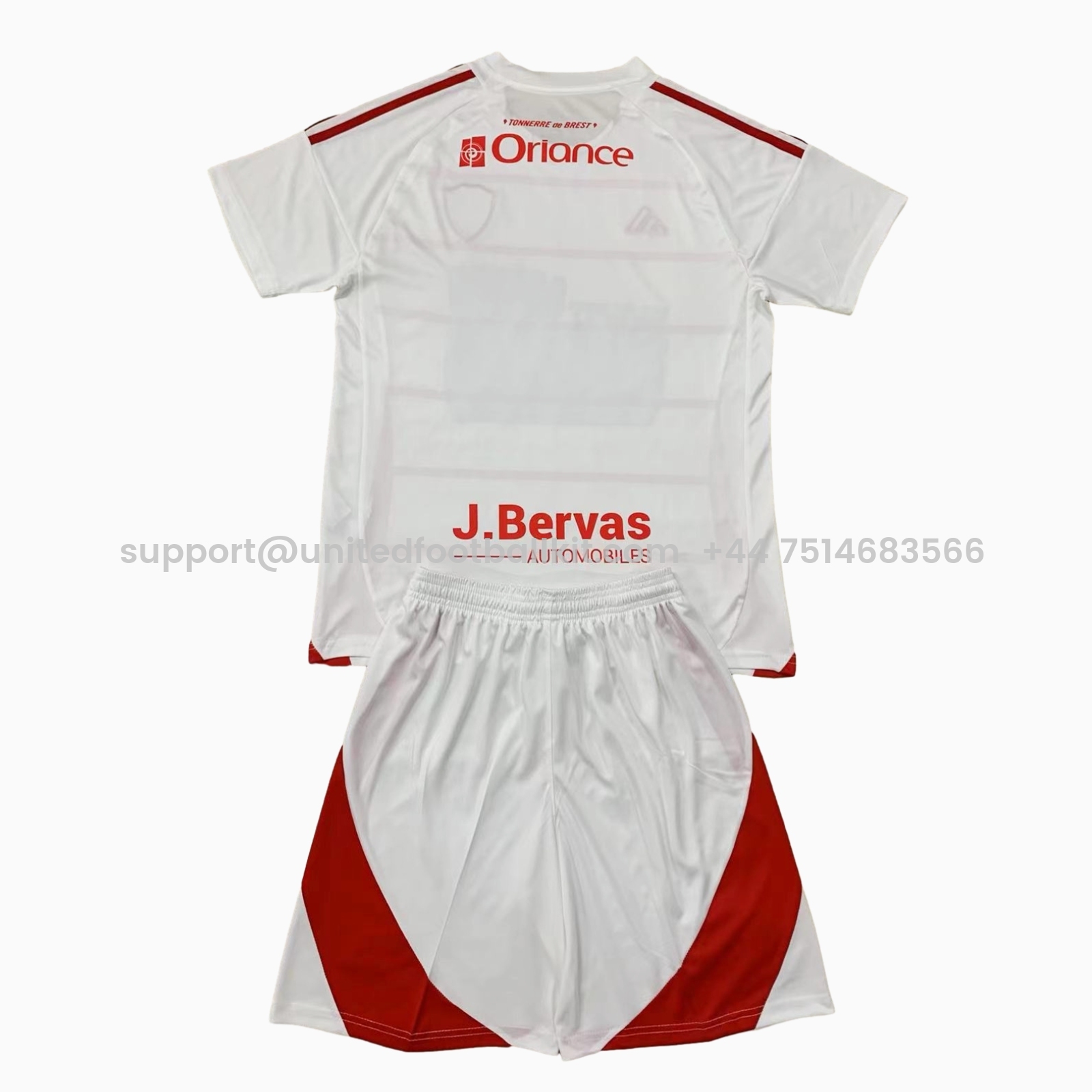 Unitedfootballkit.com | Stade Brestois 24-25 Away Men's Adult Jersey Set - Fans Version -Customize Name, Number and Patch | Worldwide Shipping