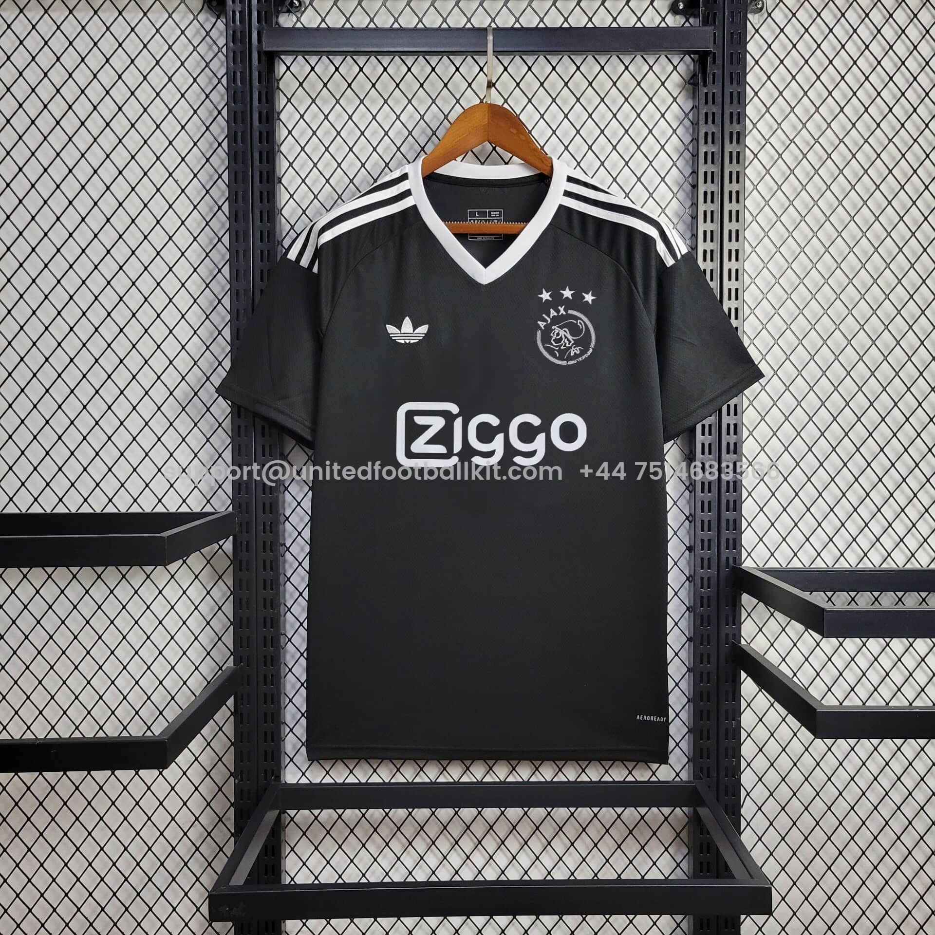 Unitedfootballkit.com | Ajax 24-25 Third Goalkeeper Black Jersey - Fans Version -Customize Name, Number and Patch | Worldwide Shipping