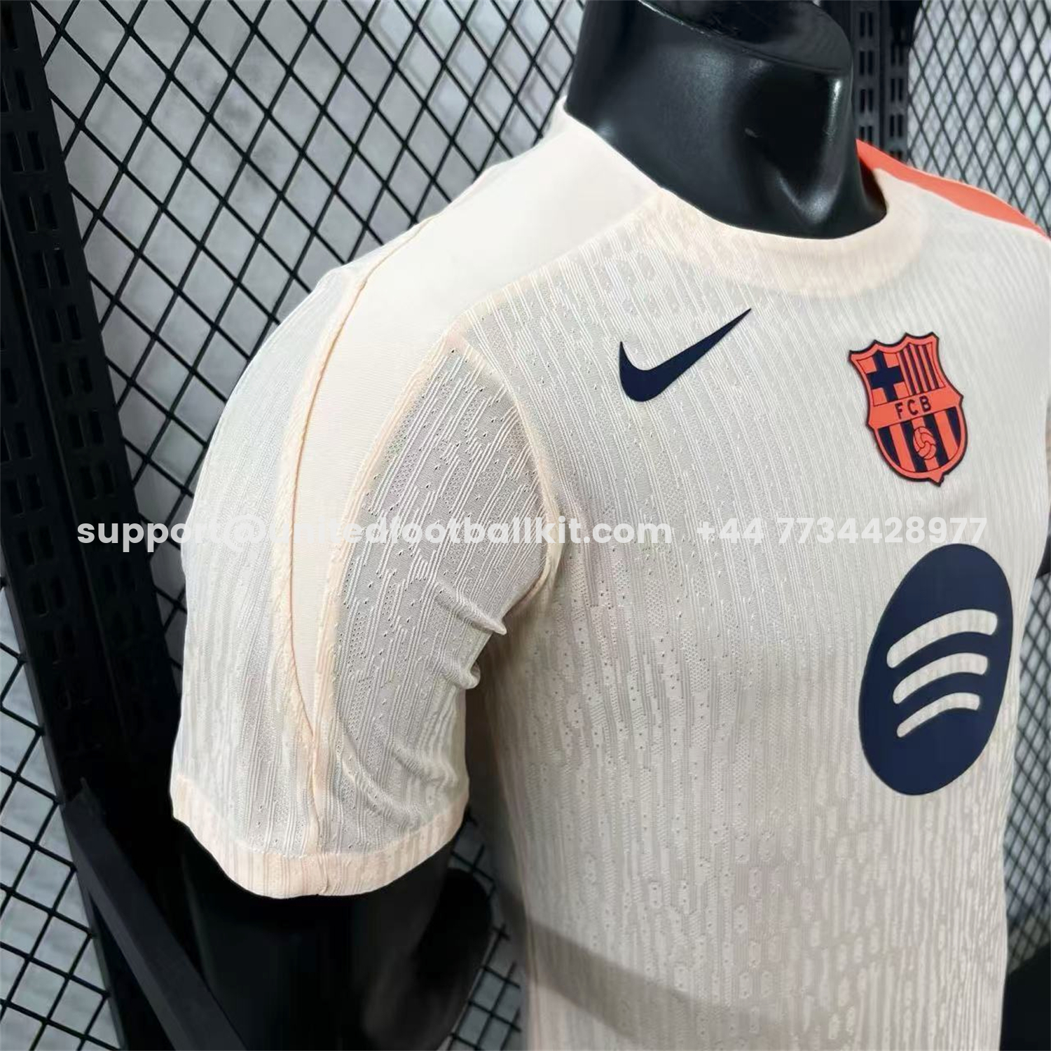 Unitedfootballkit.com | Barcelona 25-26 Beige Pre-Match Jersey - Player Version -Customize Name, Number and Patch | Worldwide Shipping